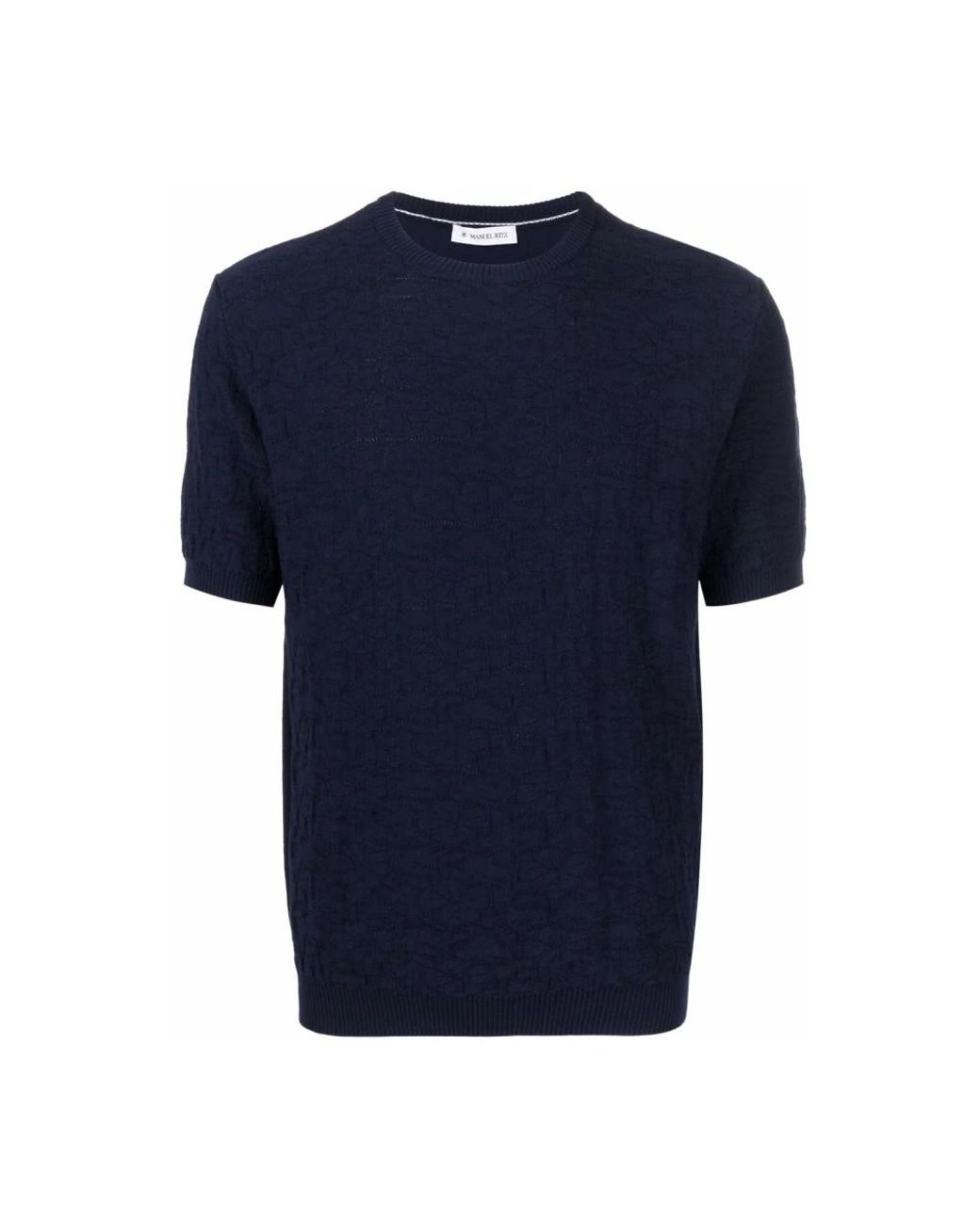 Manuel Ritz Blue Round-Neck Knitwear for men