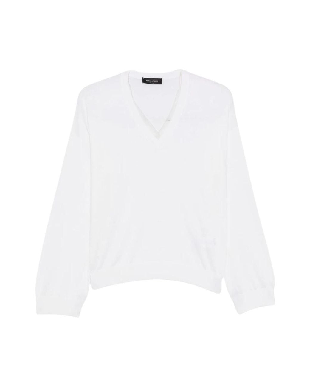 Fabiana Filippi White V-Neck Knitwear