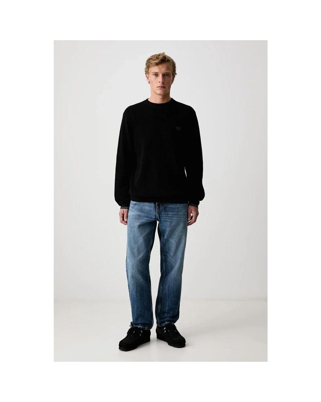 Fred Perry Round-Neck Strickwaren in Black für Herren