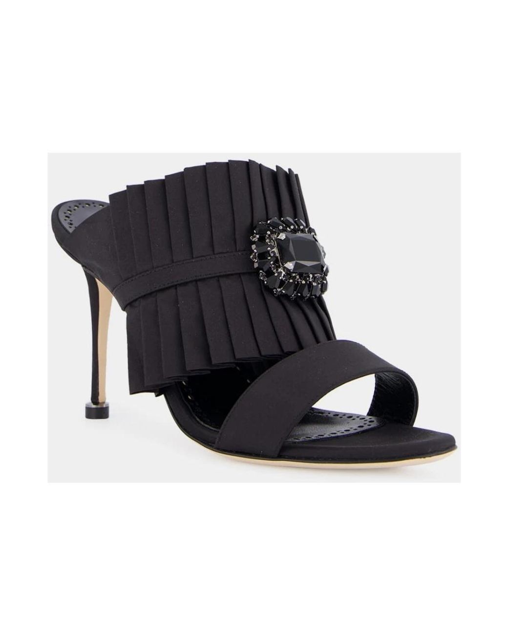 Manolo Blahnik Black Heeled Mules