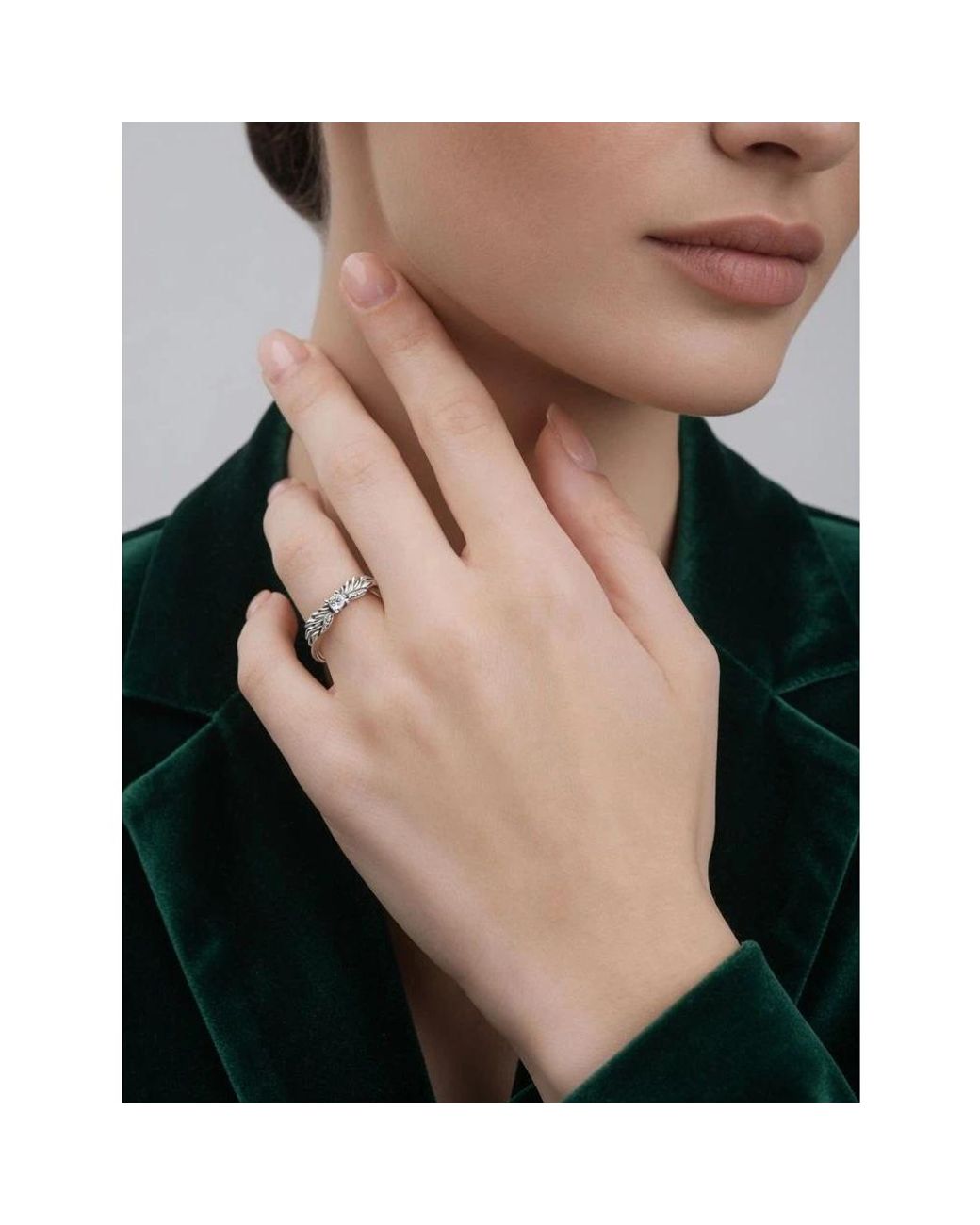 Pandora White Funkelnder Engelsflügel-Ring