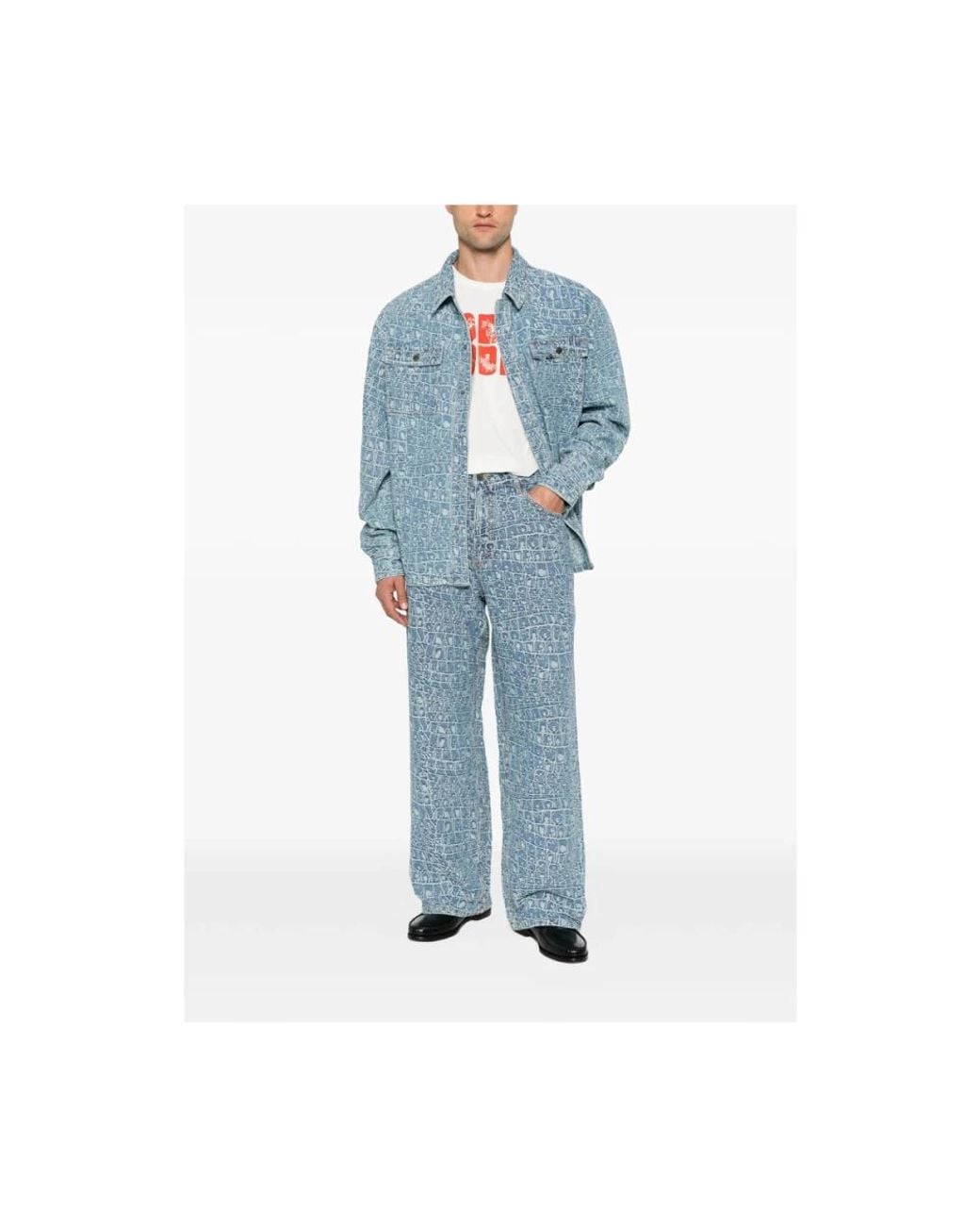 Daily Paper Blue Wide Jeans for men