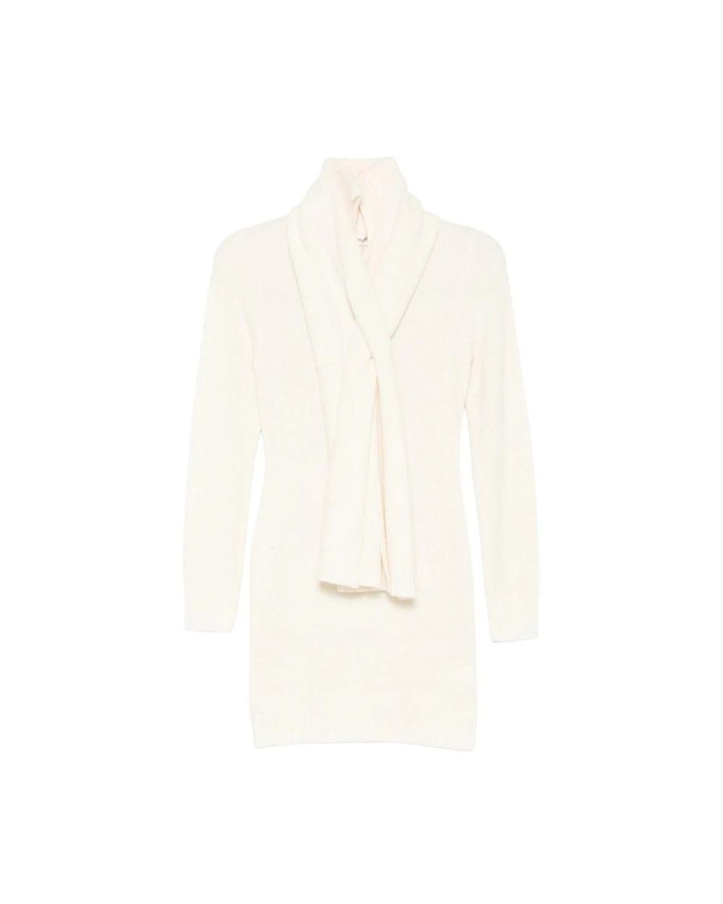 AYA MUSE Kleedjes ,Wit ,Katoen Amar Sjaal Mini Jurk in het White
