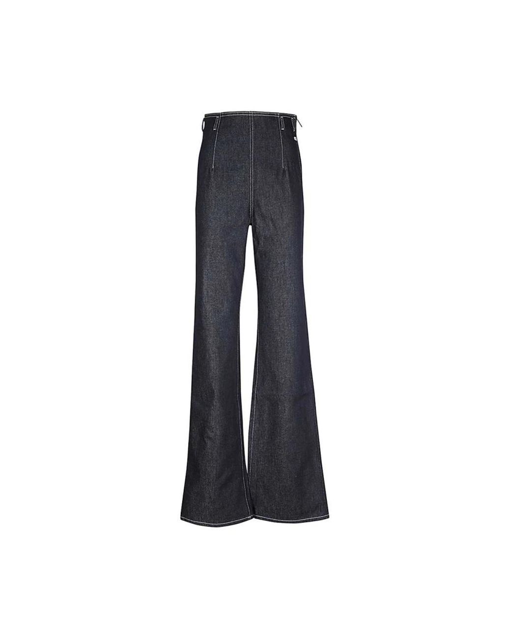 Gcds Jeans ,Blauw ,Katoen Wijde Jeans Met Achteruitsnijdetail in het Blue