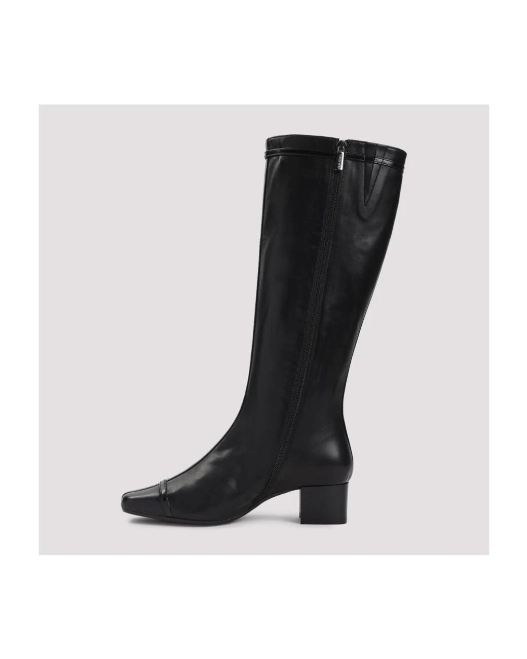 CAREL PARIS Klassieke Leren Kniehoge Laarzen Met Gespdetail in het Black