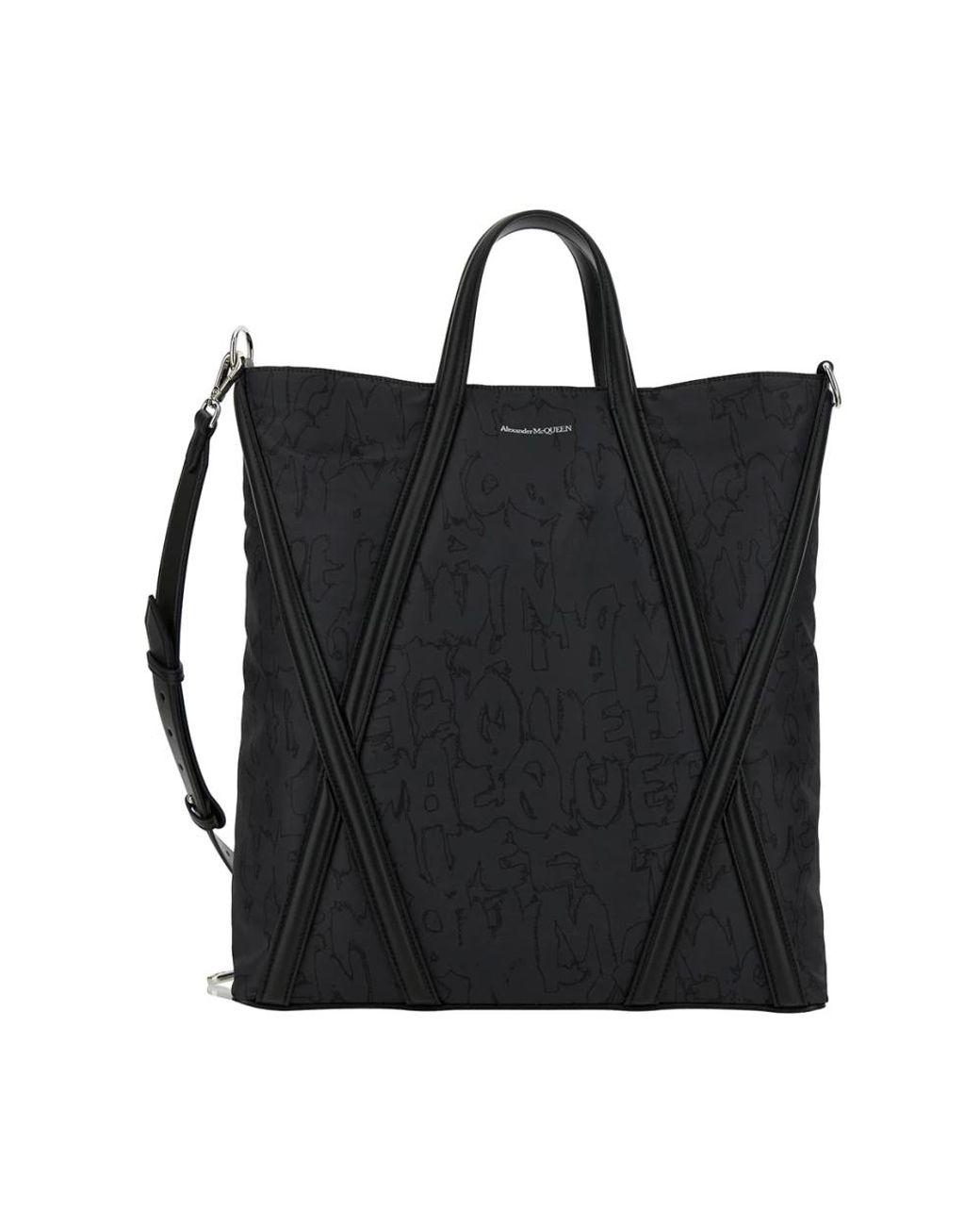 McQueen Black Shopping Bags for men