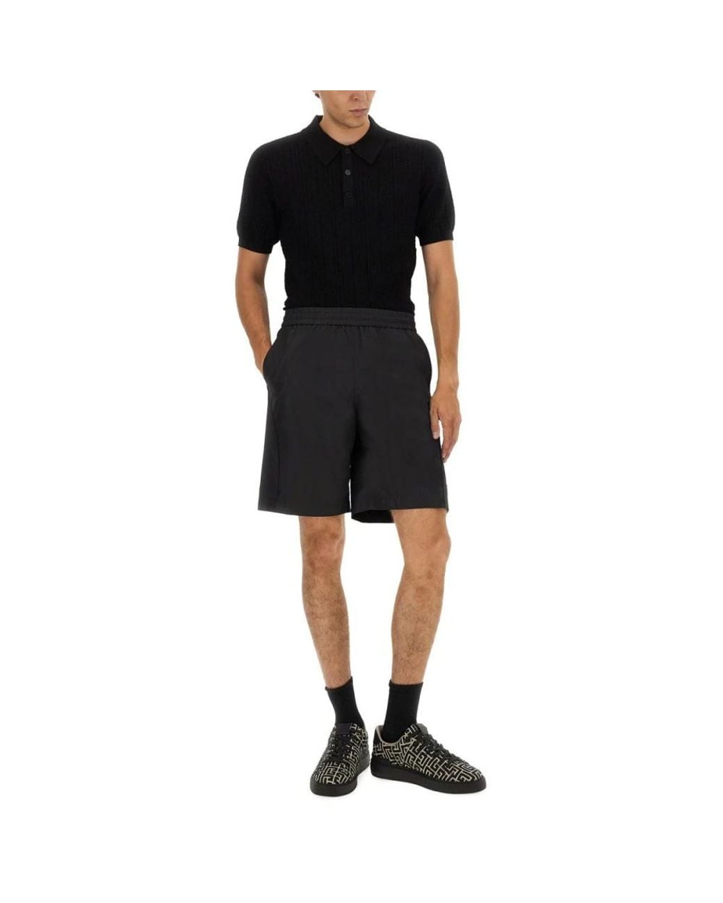 Balmain Black Polo Shirts for men