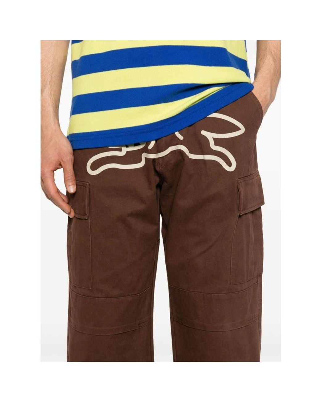 ICECREAM Brown Straight Trousers for men