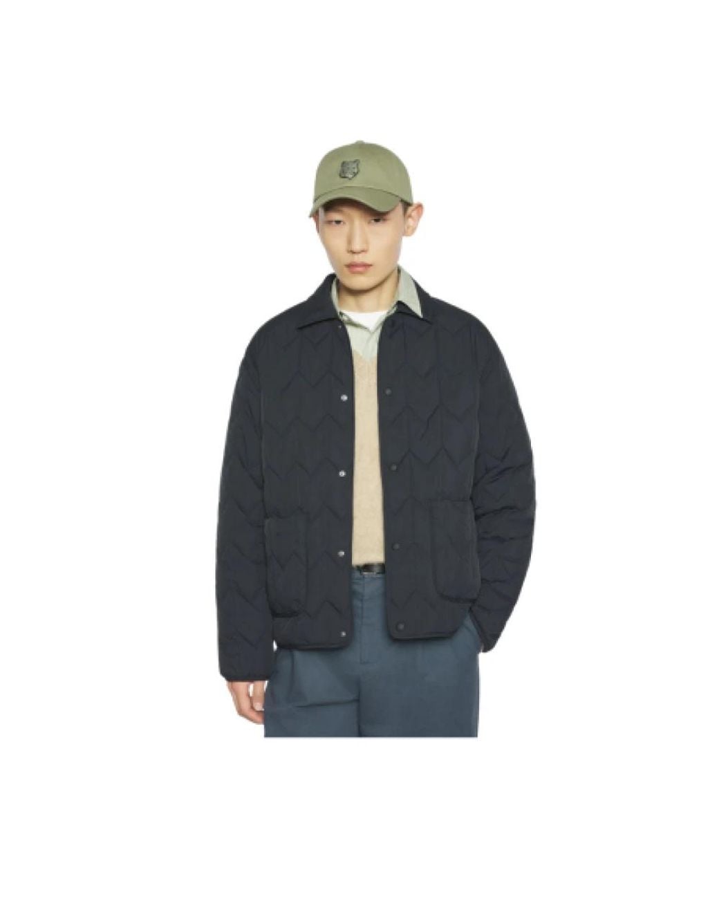 Maison Kitsuné Blue Winter Jackets for men