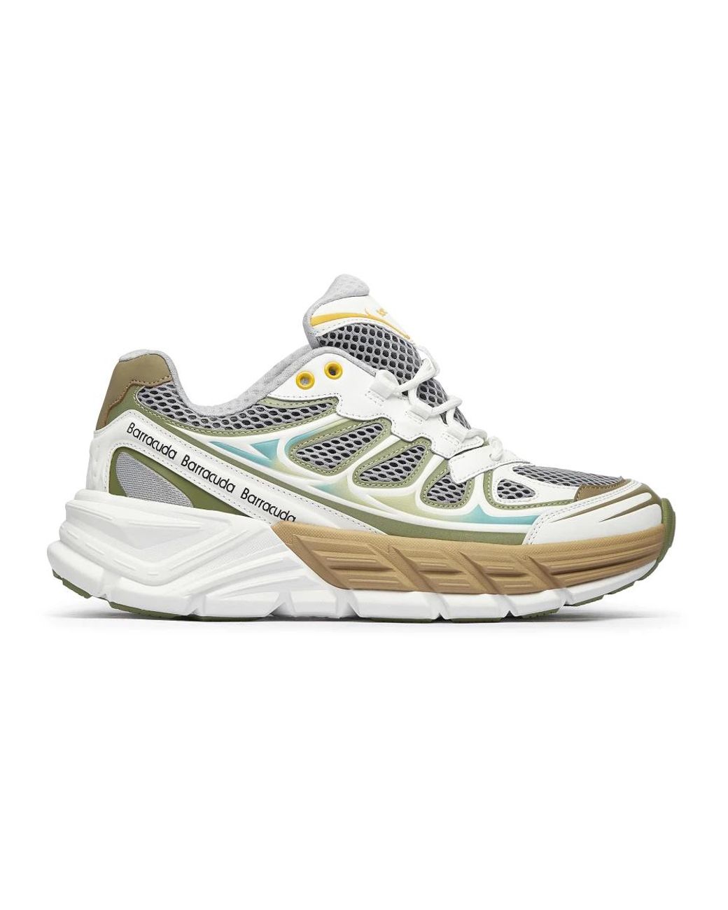 Barracuda Schoenen ,Veelkleurig ,Groene Sneakers Round-One in het White voor heren