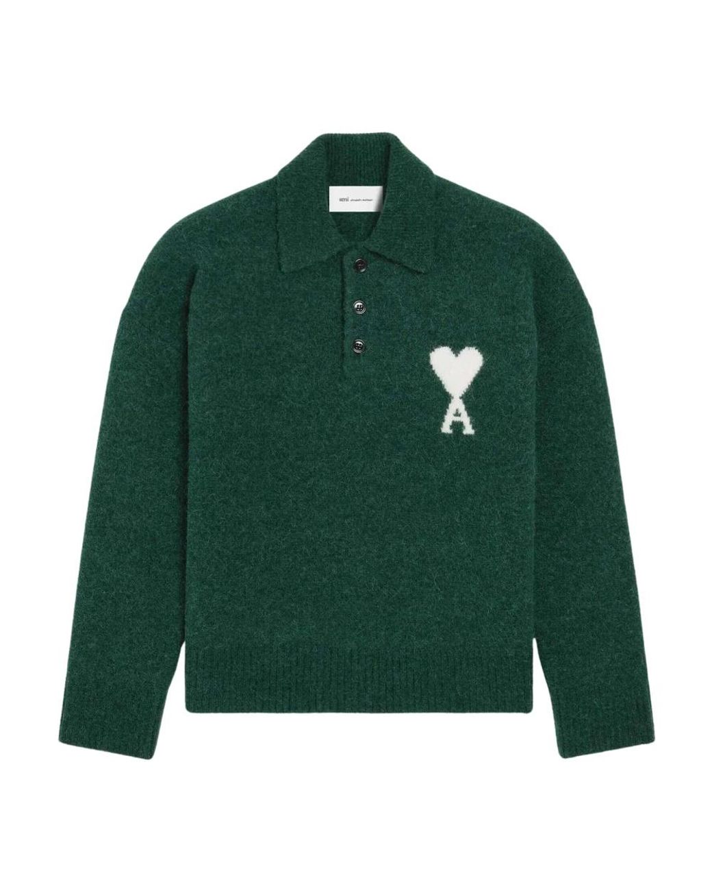 AMI Green V-Neck Knitwear for men