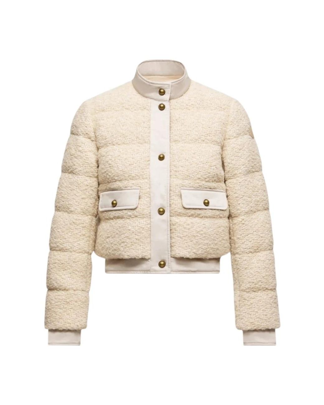 Moncler Jassen ,Wol Blandy Short Down Jacket in het Natural