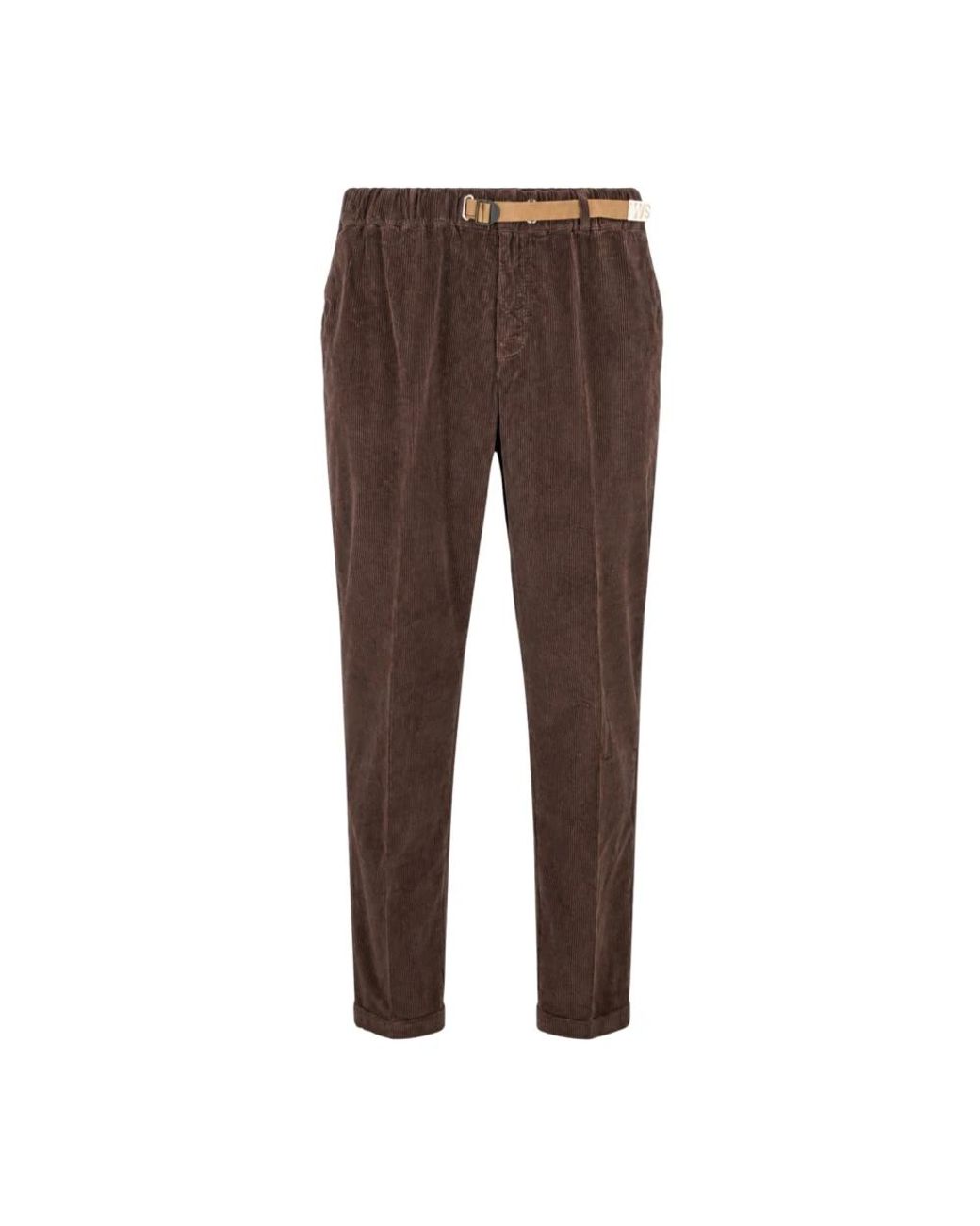 White Sand Brown Straight Trousers for men