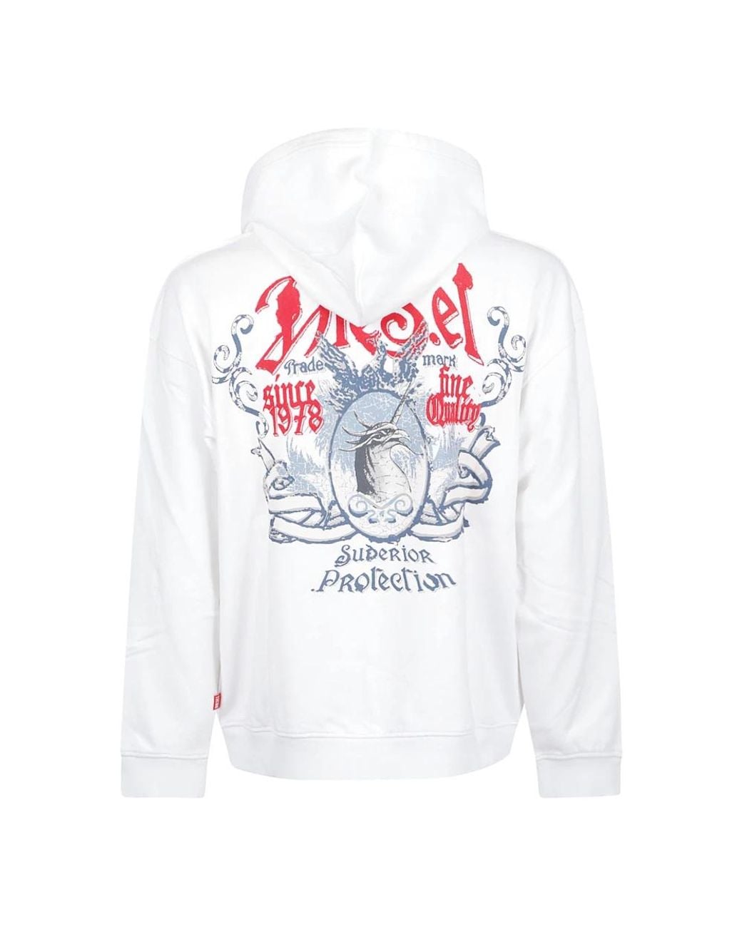 DIESEL White Hoodies for men