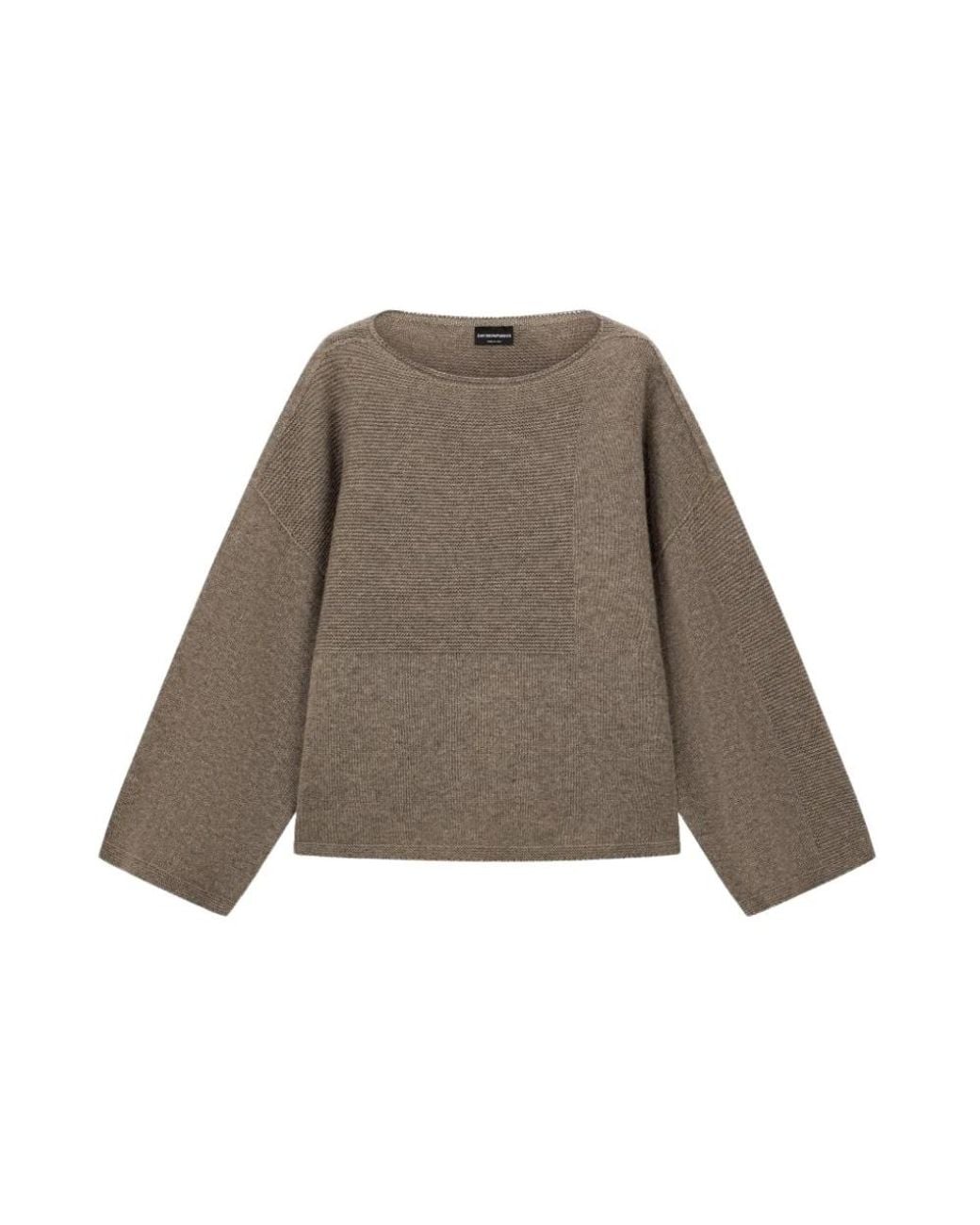 Emporio Armani Brown Round-Neck Knitwear