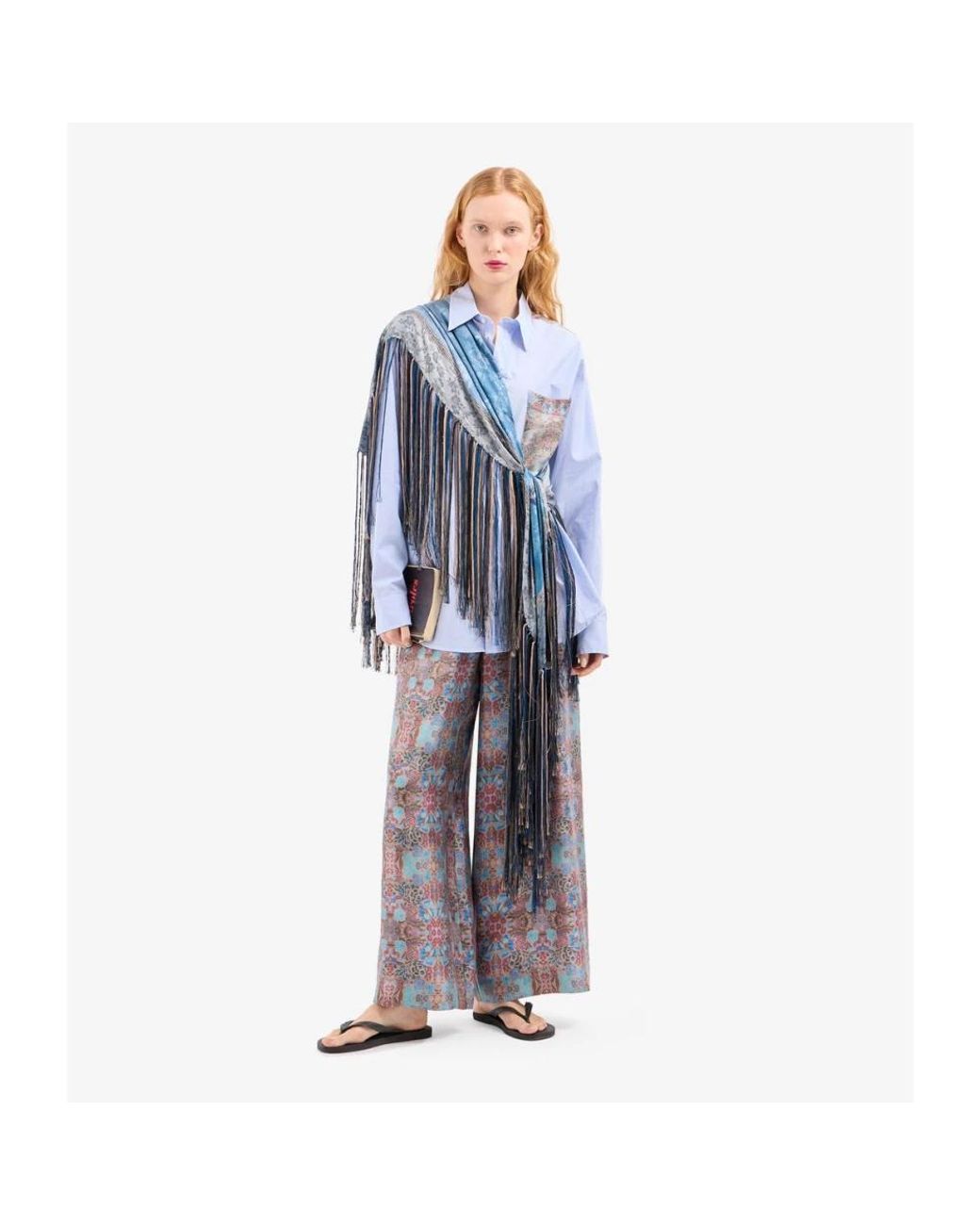 Pierre Louis Mascia Gray Wide Trousers