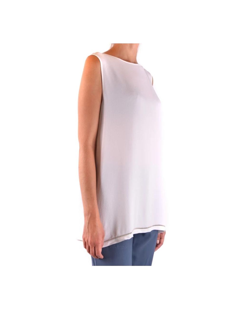 Fabiana Filippi White Sleeveless Tops
