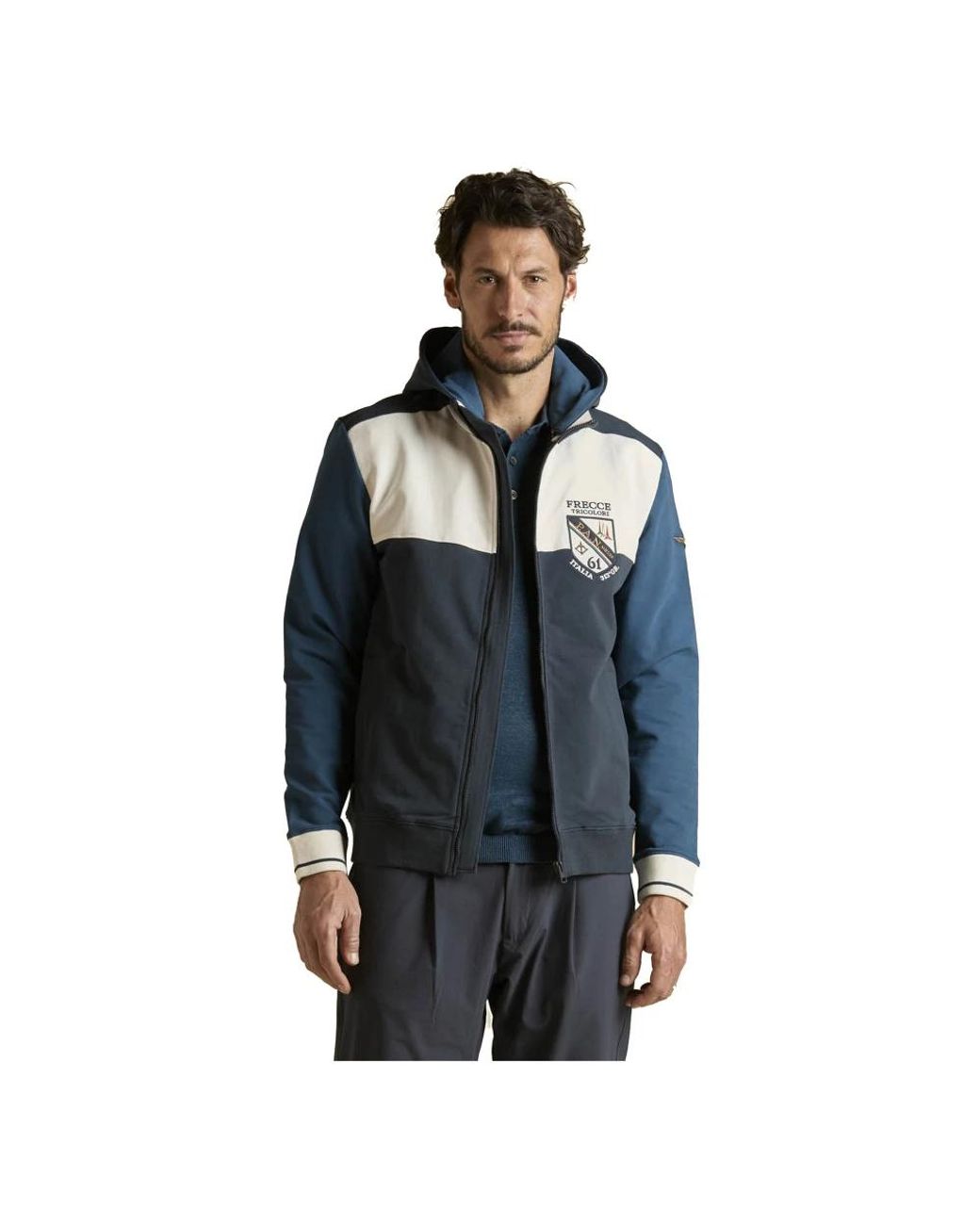Aeronautica Militare Blue Zip-Throughs for men