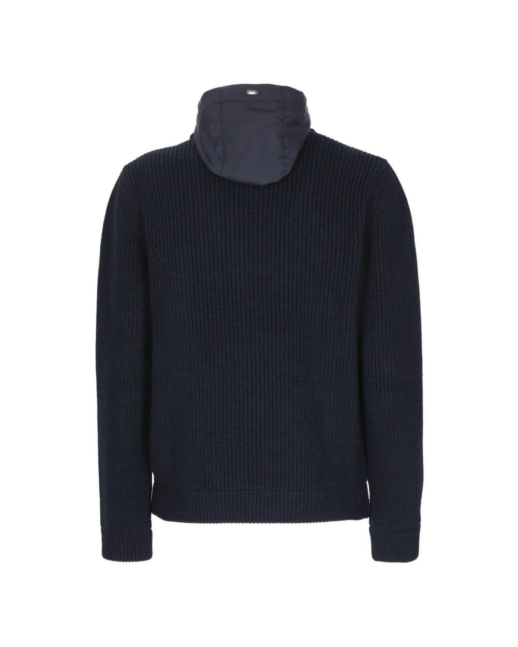 Herno Gerippte Woll-Kapuzenjacke in Blue für Herren