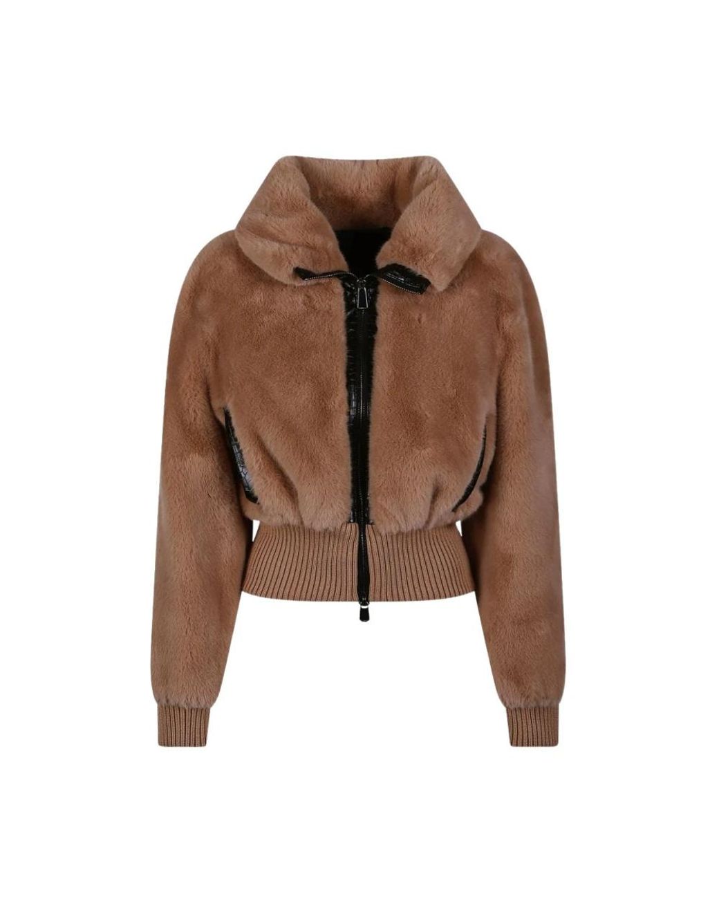 Pinko Brown Faux Fur & Shearling Jackets