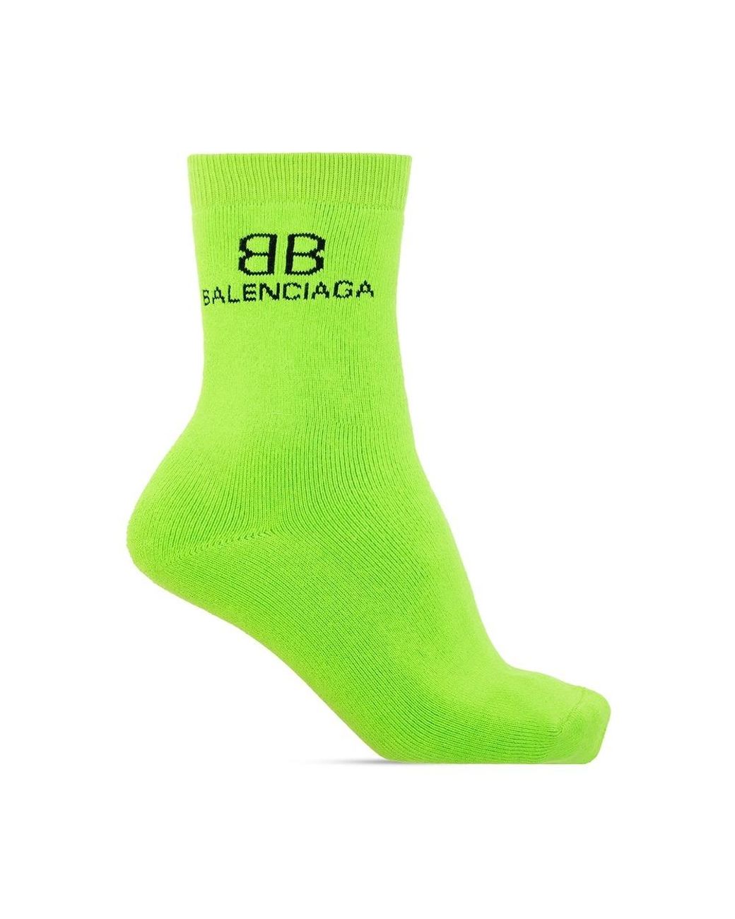 Balenciaga Katoen Logo Socks in het Groen voor heren - Lyst