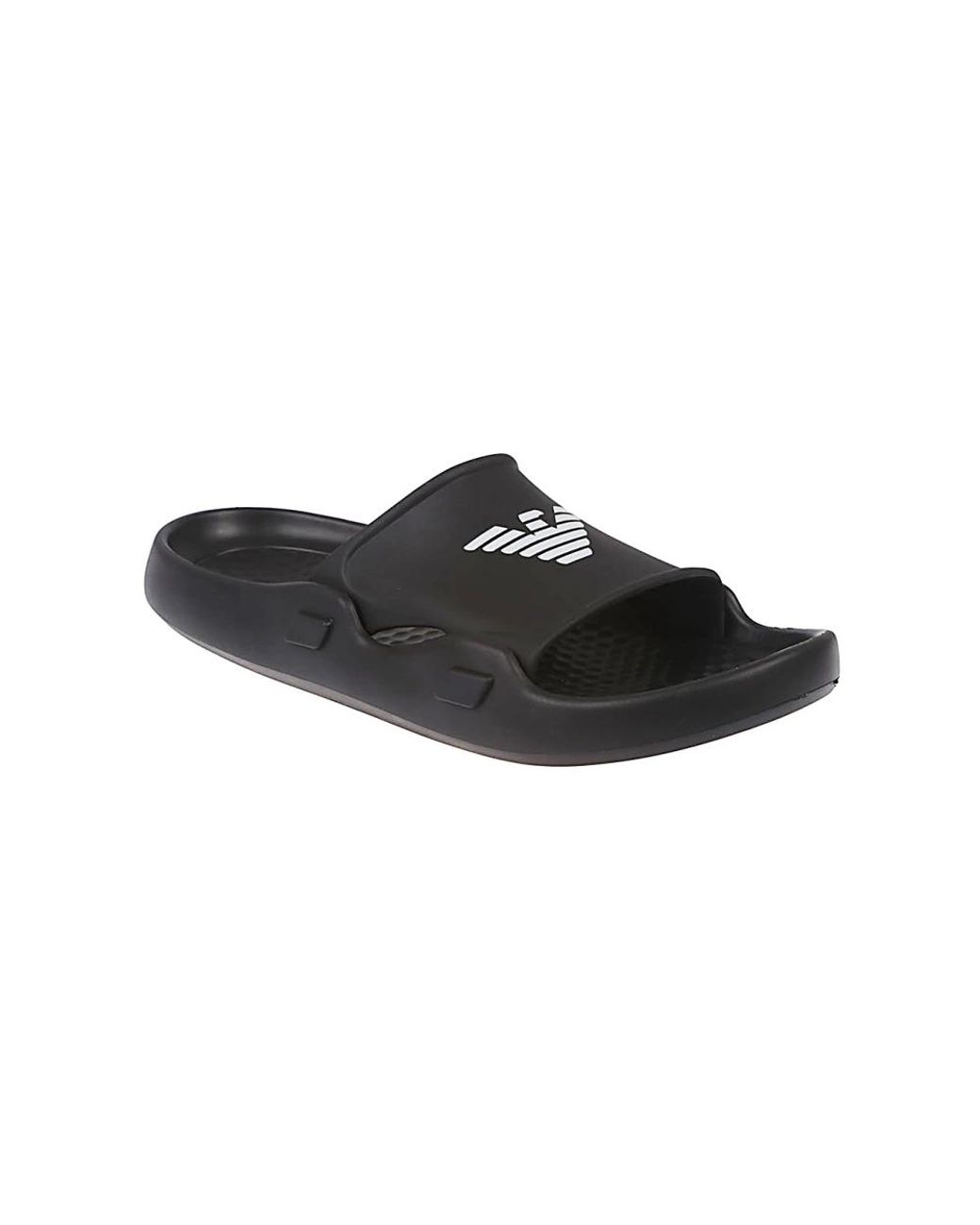 Emporio Armani Black Sliders for men