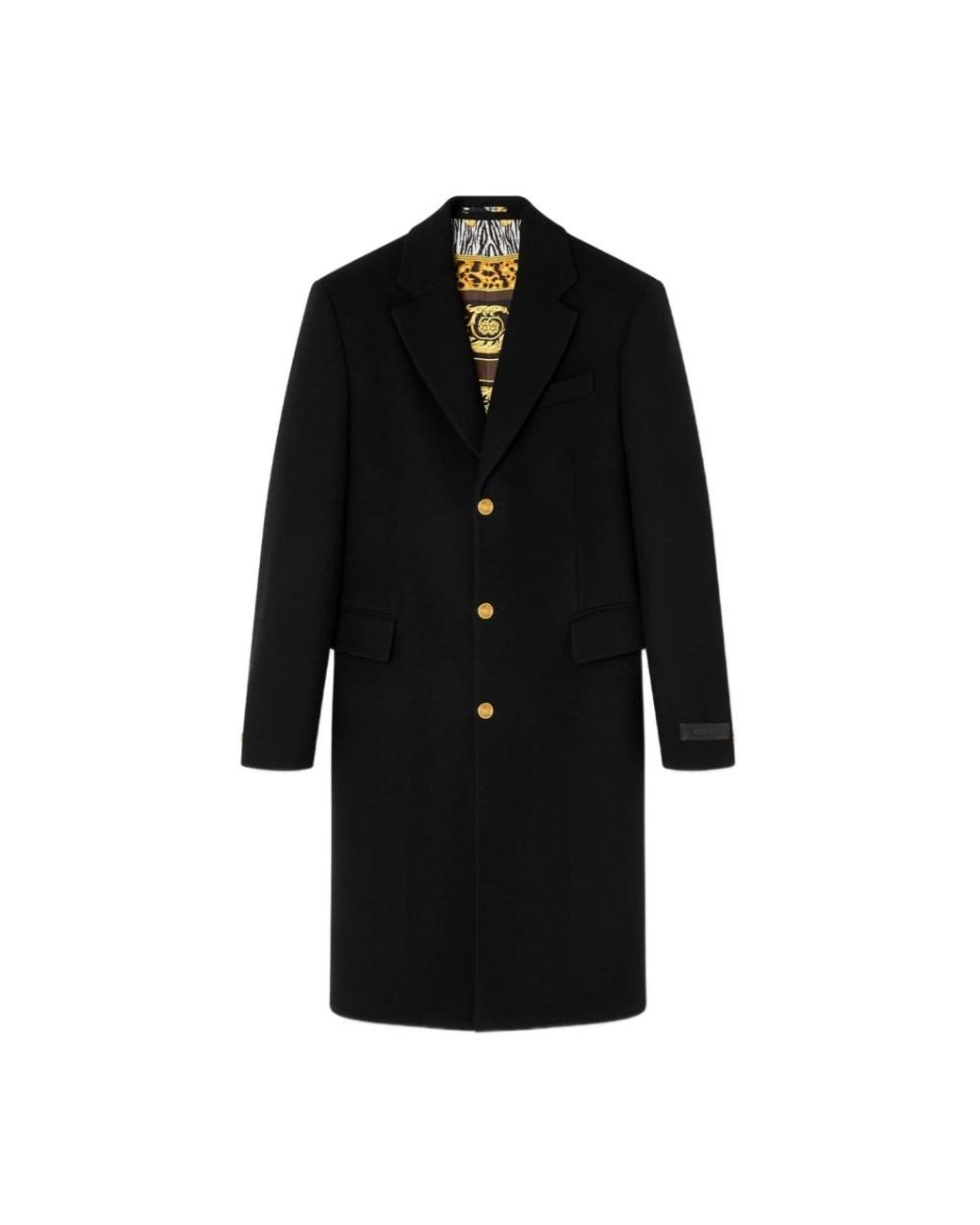 Versace Black Single-Breasted Coats for men