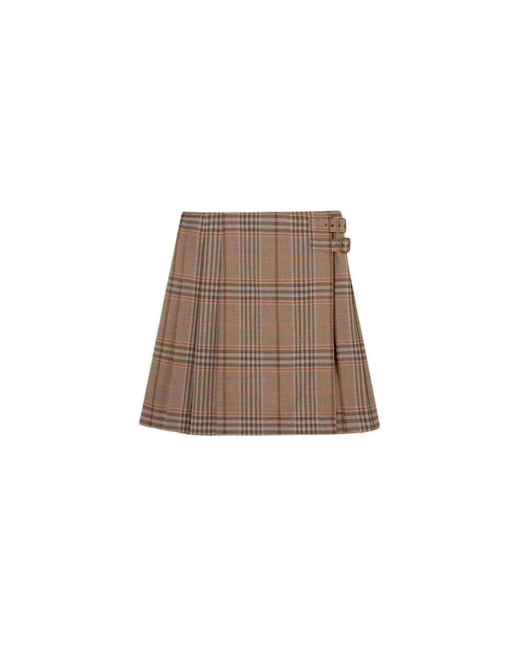 Burberry Brown Check Wool Kilt