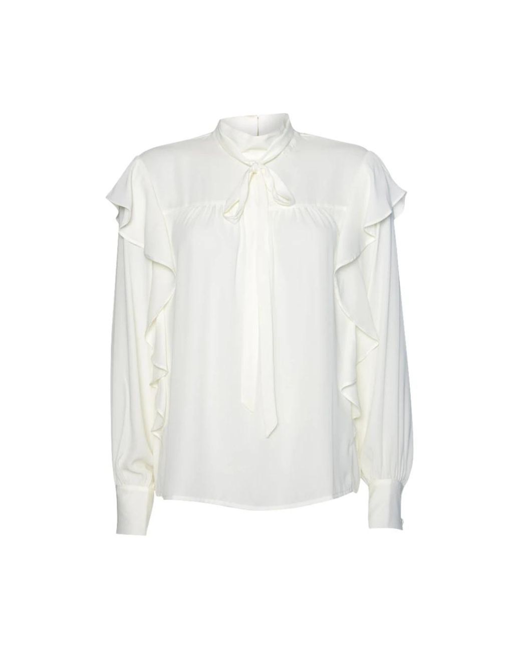 Kocca Overhemden ,Wit ,Polyester Ruffle Blouse Crème in het White
