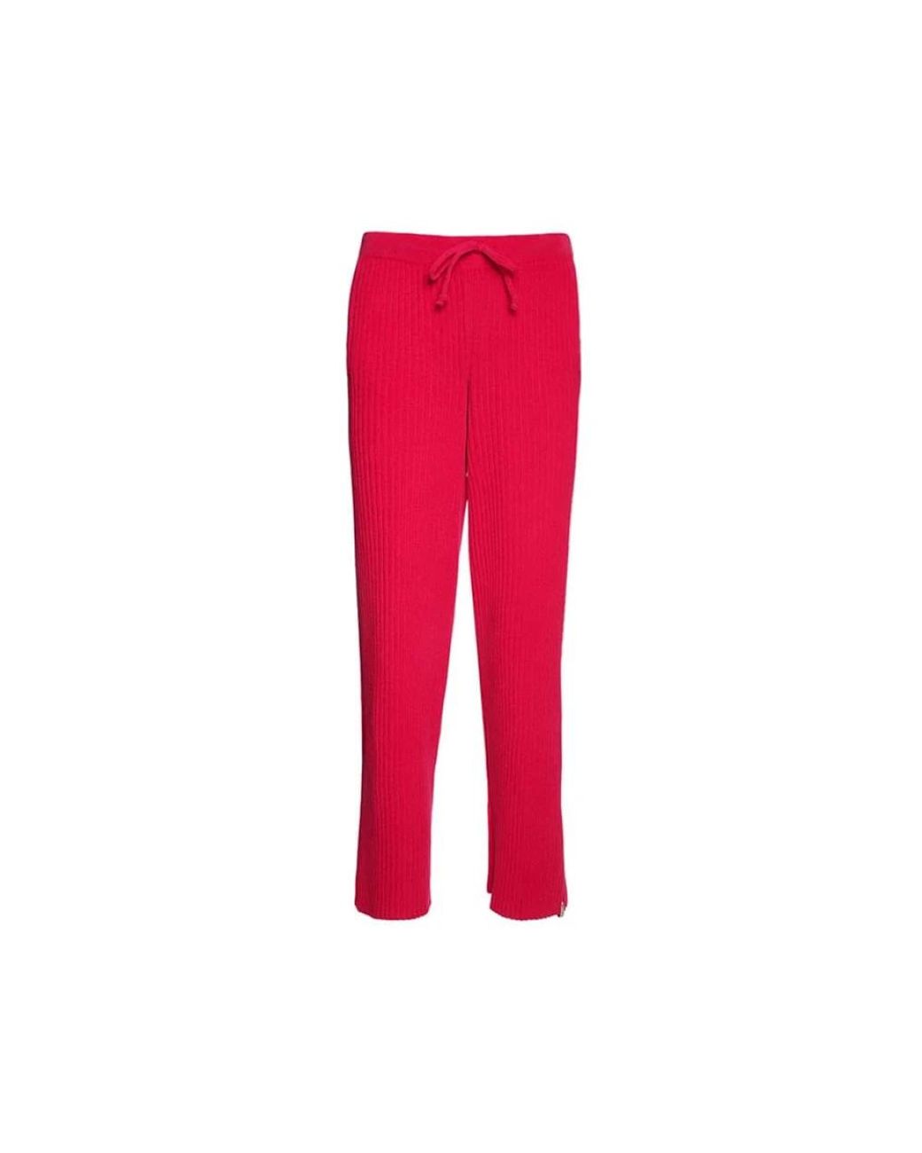 Bonsai Broeken ,Rood ,Polyester Knitted Knit Loose Pant in het Red