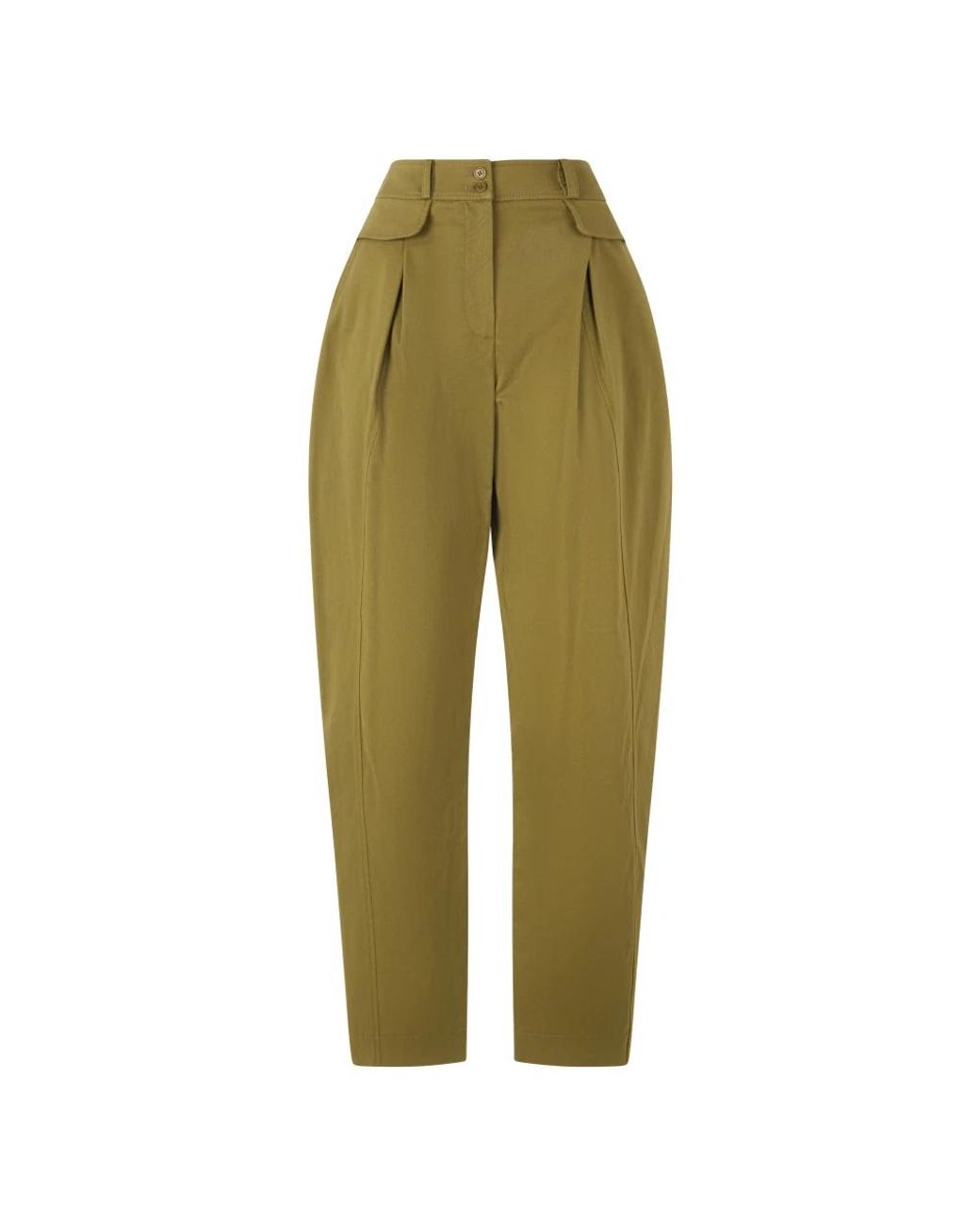 Alberta Ferretti Green Cropped Trousers