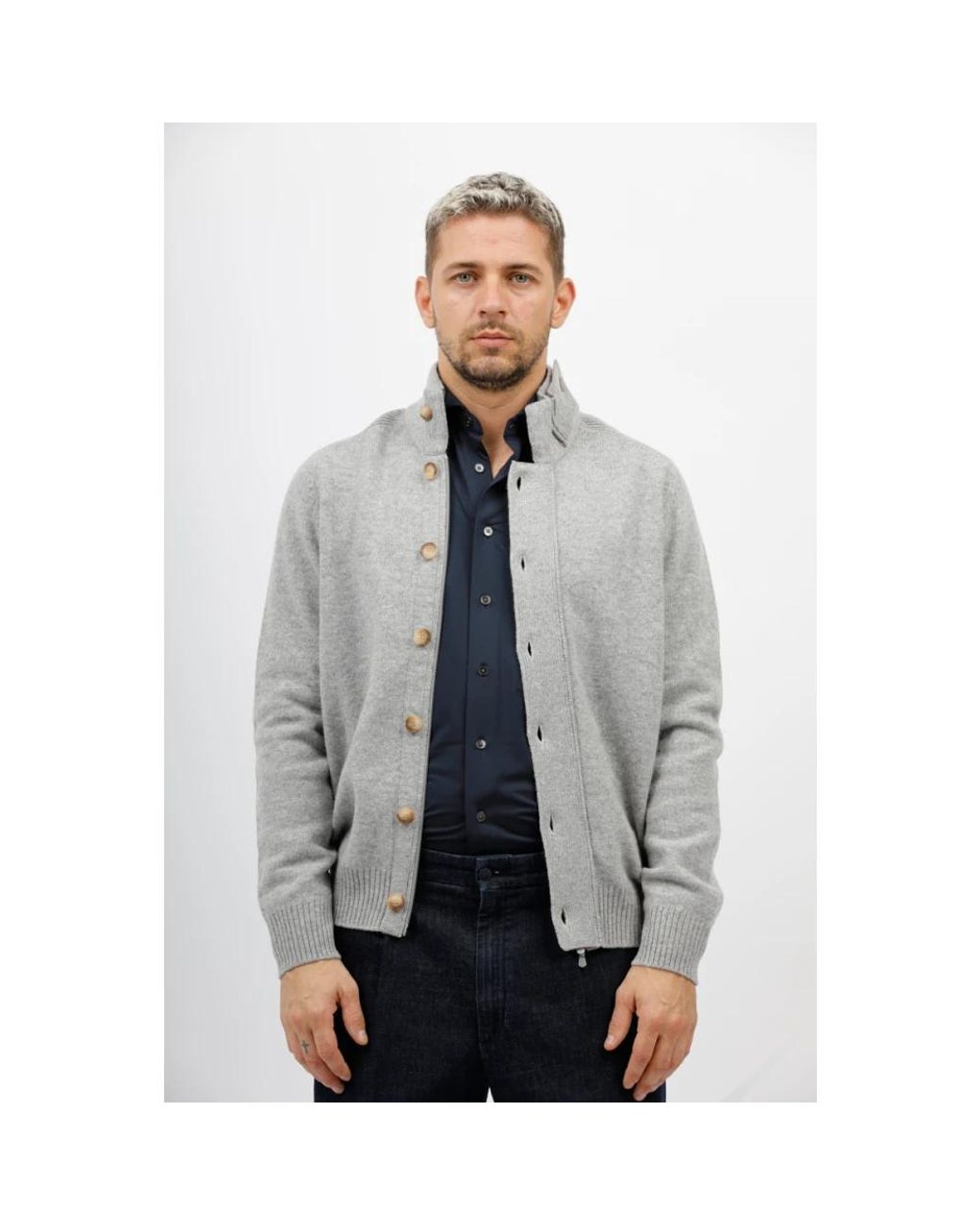 Gran Sasso Gray Cardigans for men