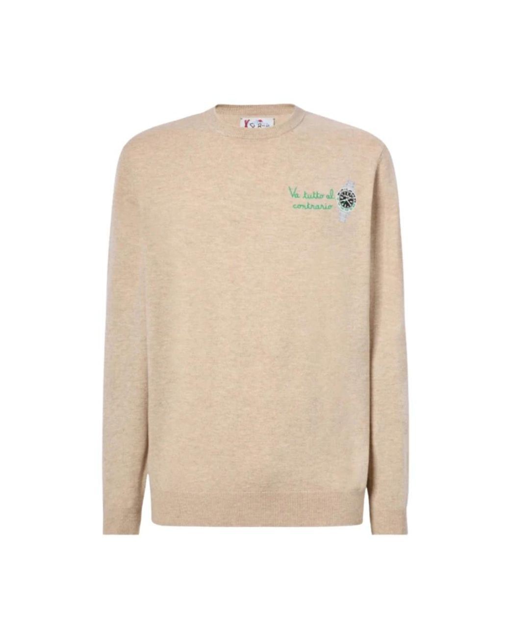 Mc2 Saint Barth Natural Round-Neck Knitwear for men