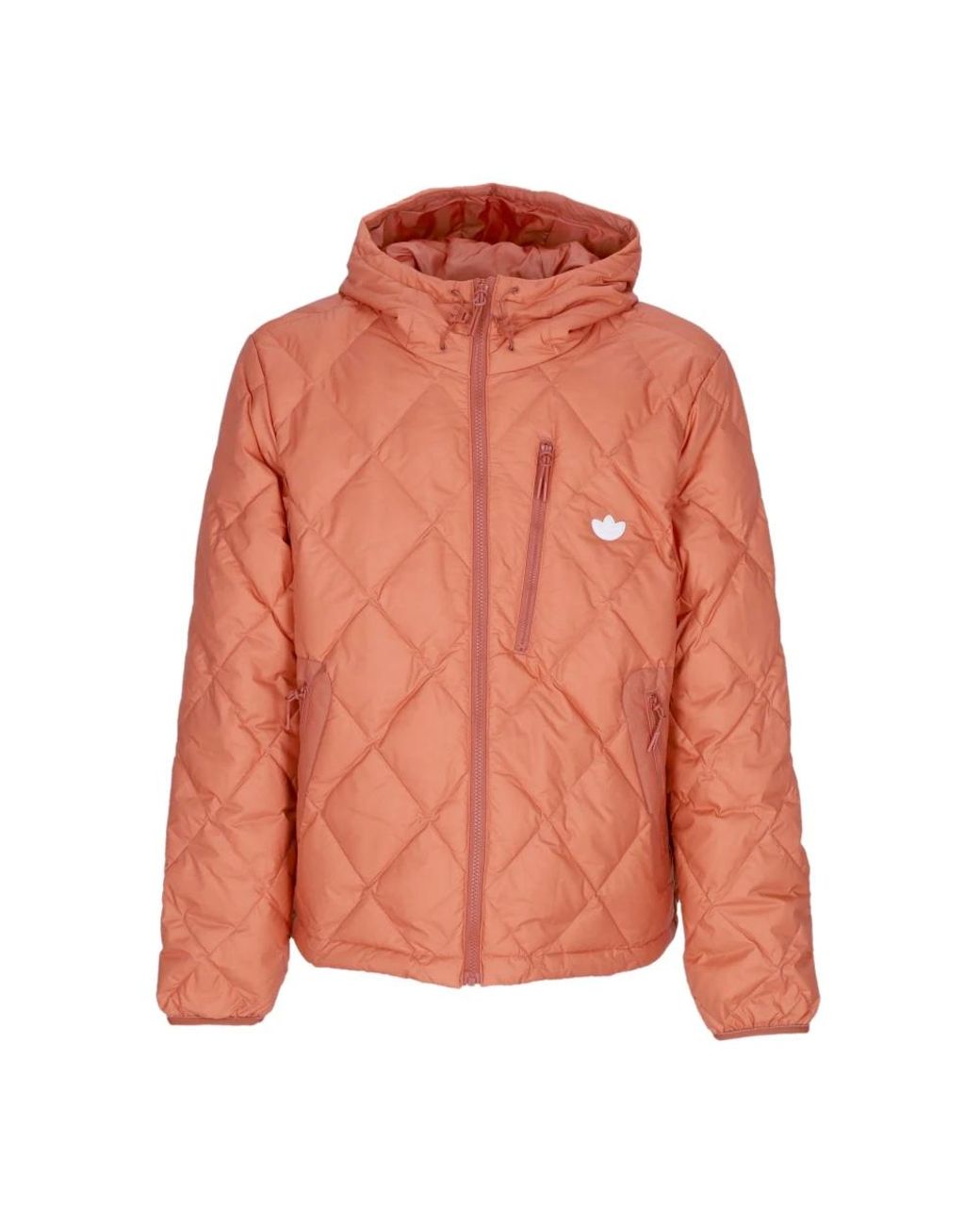 Adidas Fitness ,Oranje ,Polyester Gewatteerd Donsjack Met Verstelbare Capuchon in het Orange voor heren