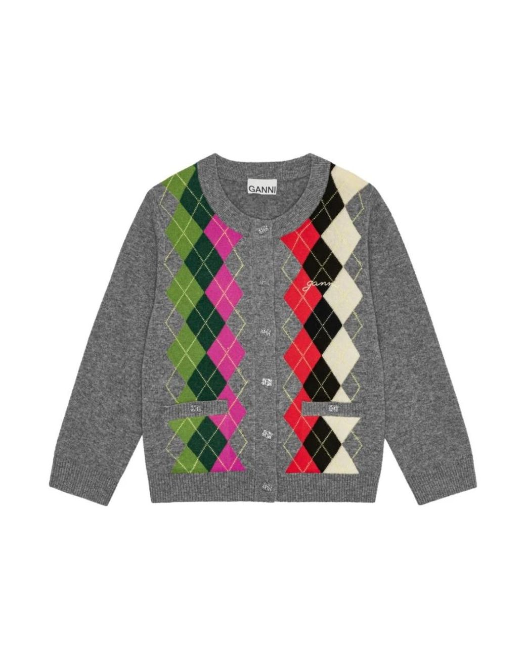 Cardigans Ganni en coloris Gray