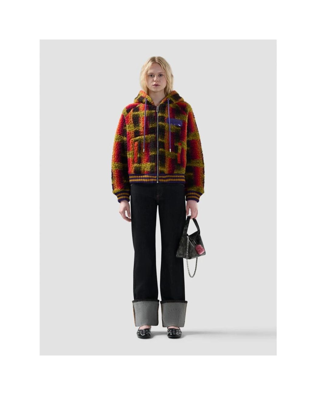 Gcds Red Faux Fur & Shearling Jackets