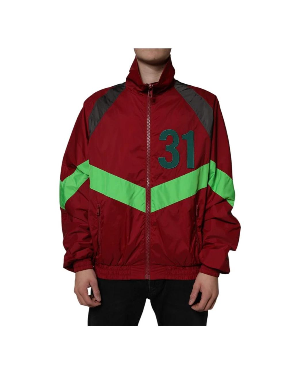 Dolce & Gabbana Jassen ,Veelkleurig ,Nylon Nylon Windbreaker Jas in het Red voor heren