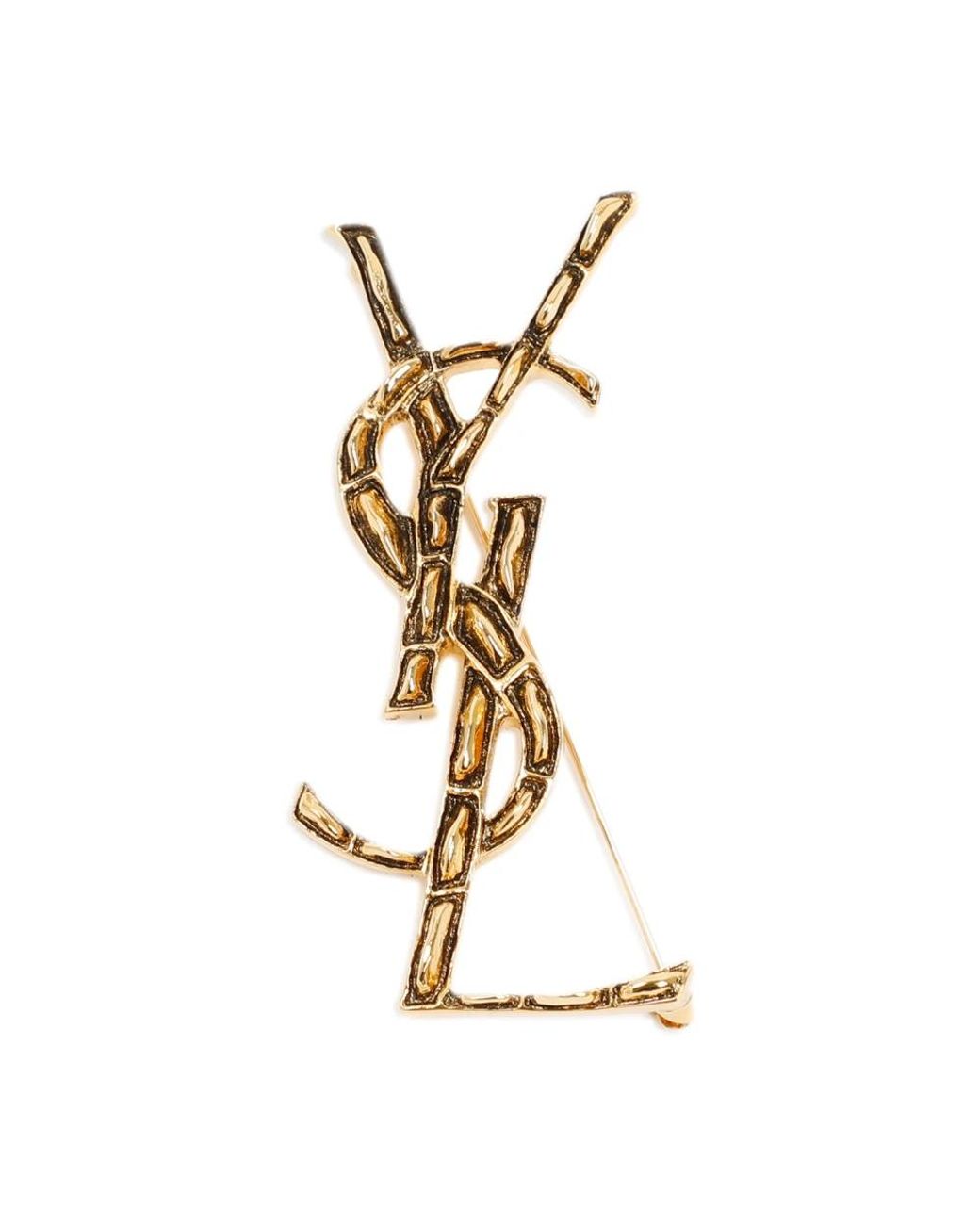 Saint Laurent Metallic Opyum Coco-Brosche Mit Textur