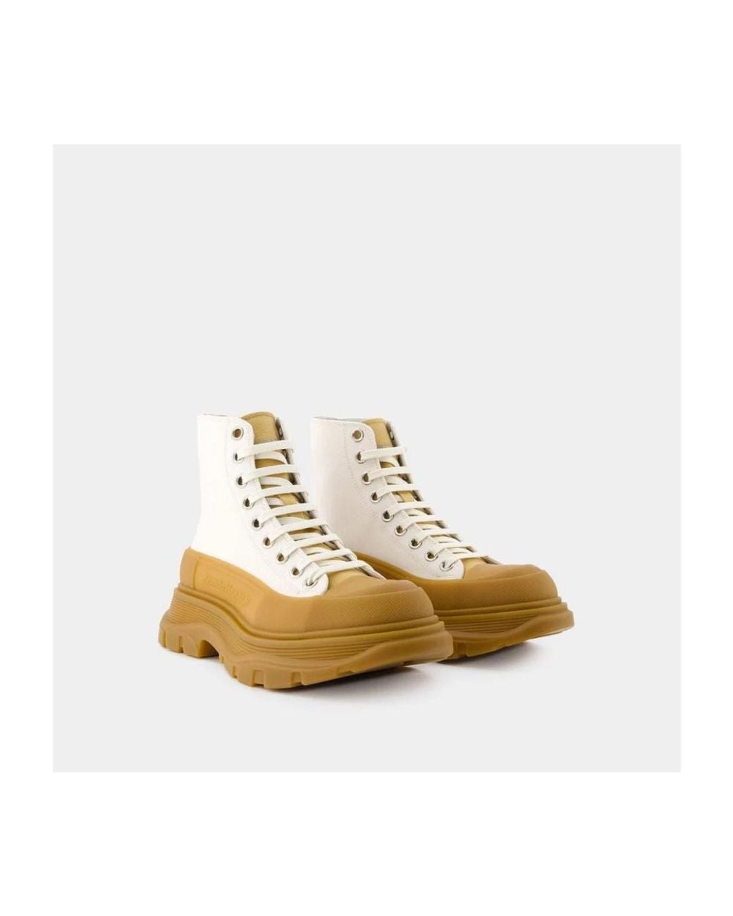 McQueen Natural Lace-Up Boots