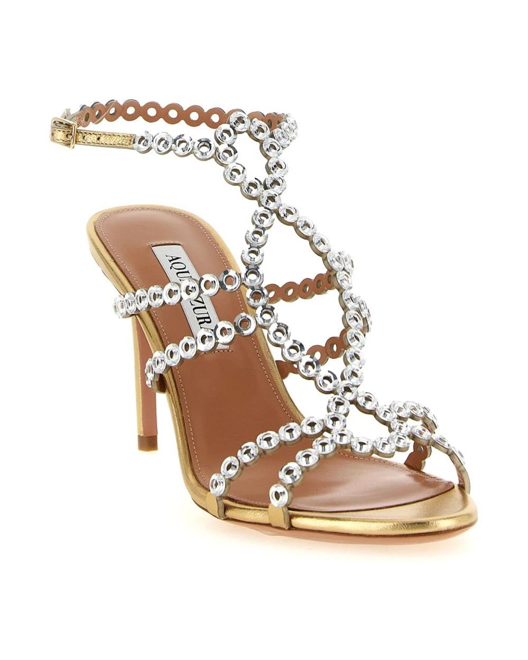 Aquazzura Metallic High Heel Sandals