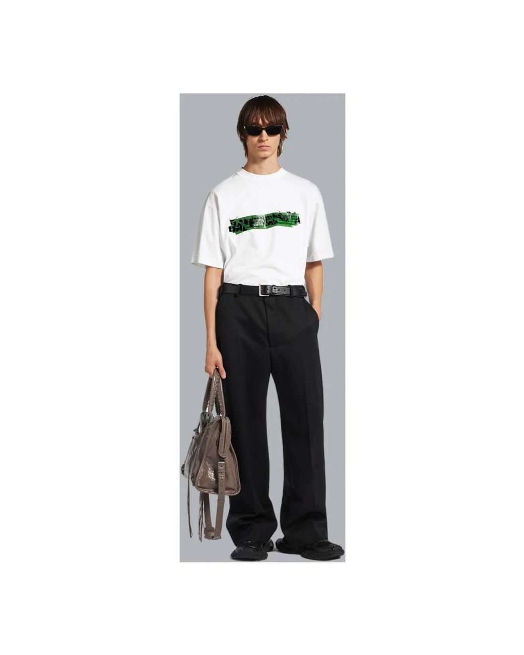 Balenciaga Messy Spray Medium Fit T-Shirt in White für Herren