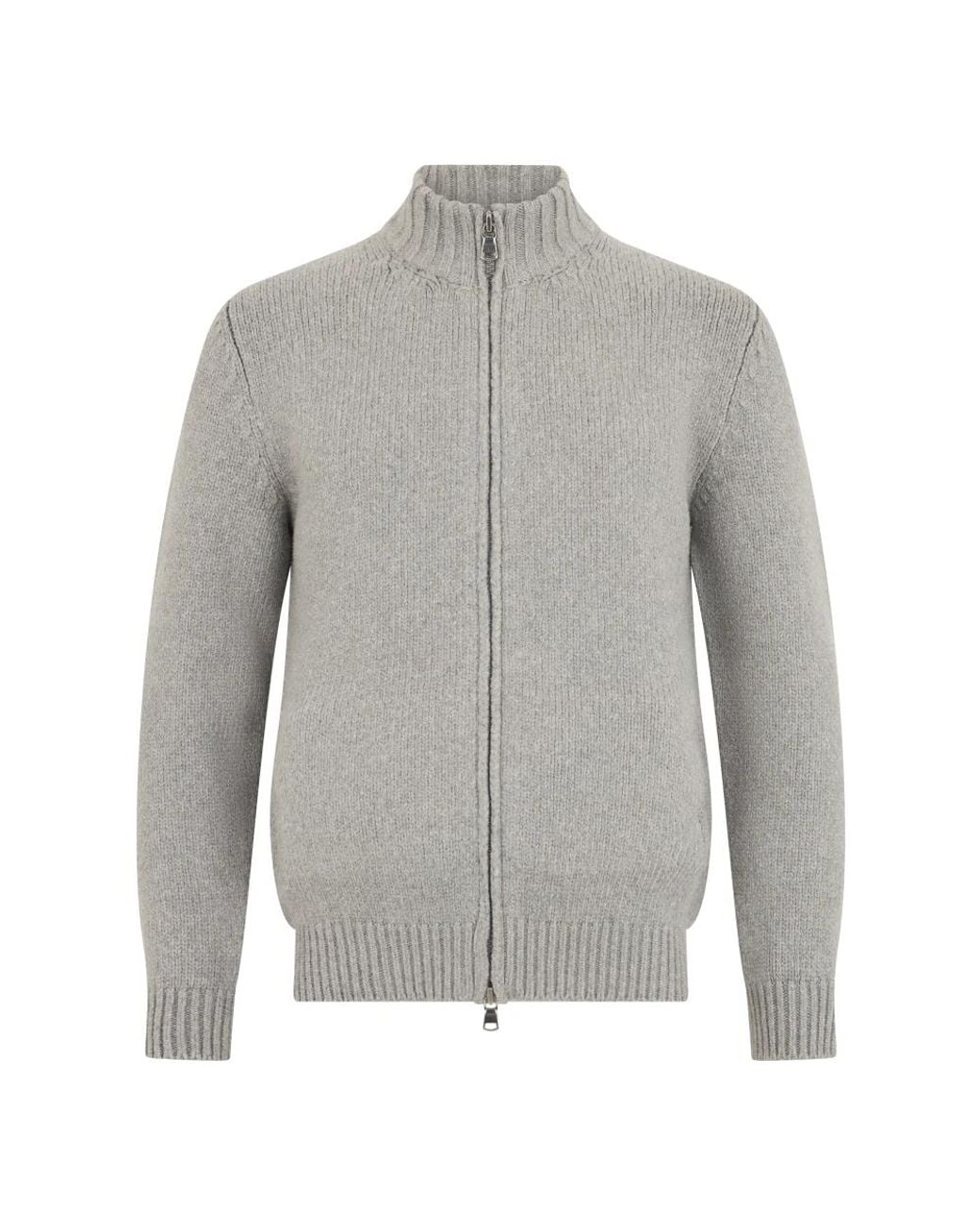 Fedeli Zip Cardigan in het Gray voor heren