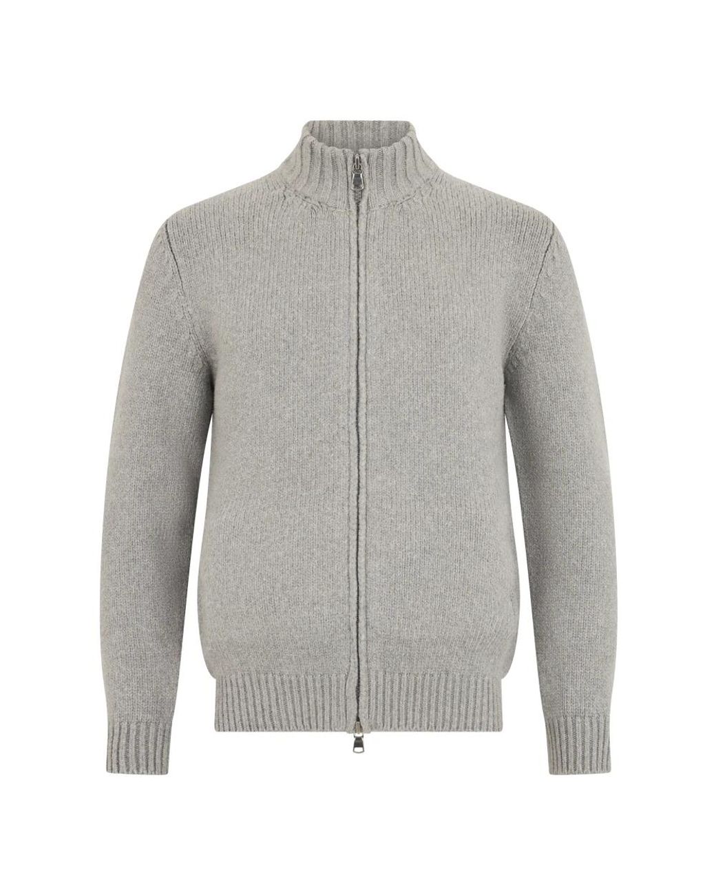 Fedeli Zip Cardigan in het Gray voor heren