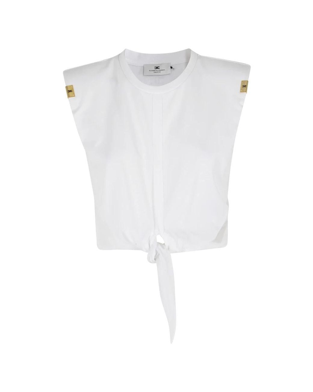 Elisabetta Franchi White Sleeveless Tops