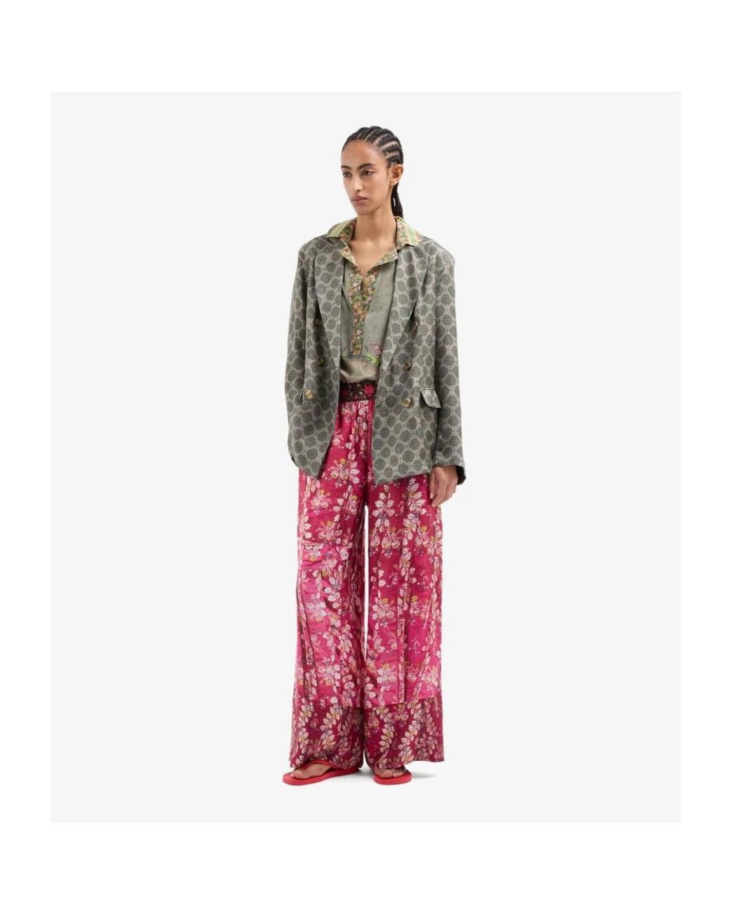 Pierre Louis Mascia Pink Wide Trousers
