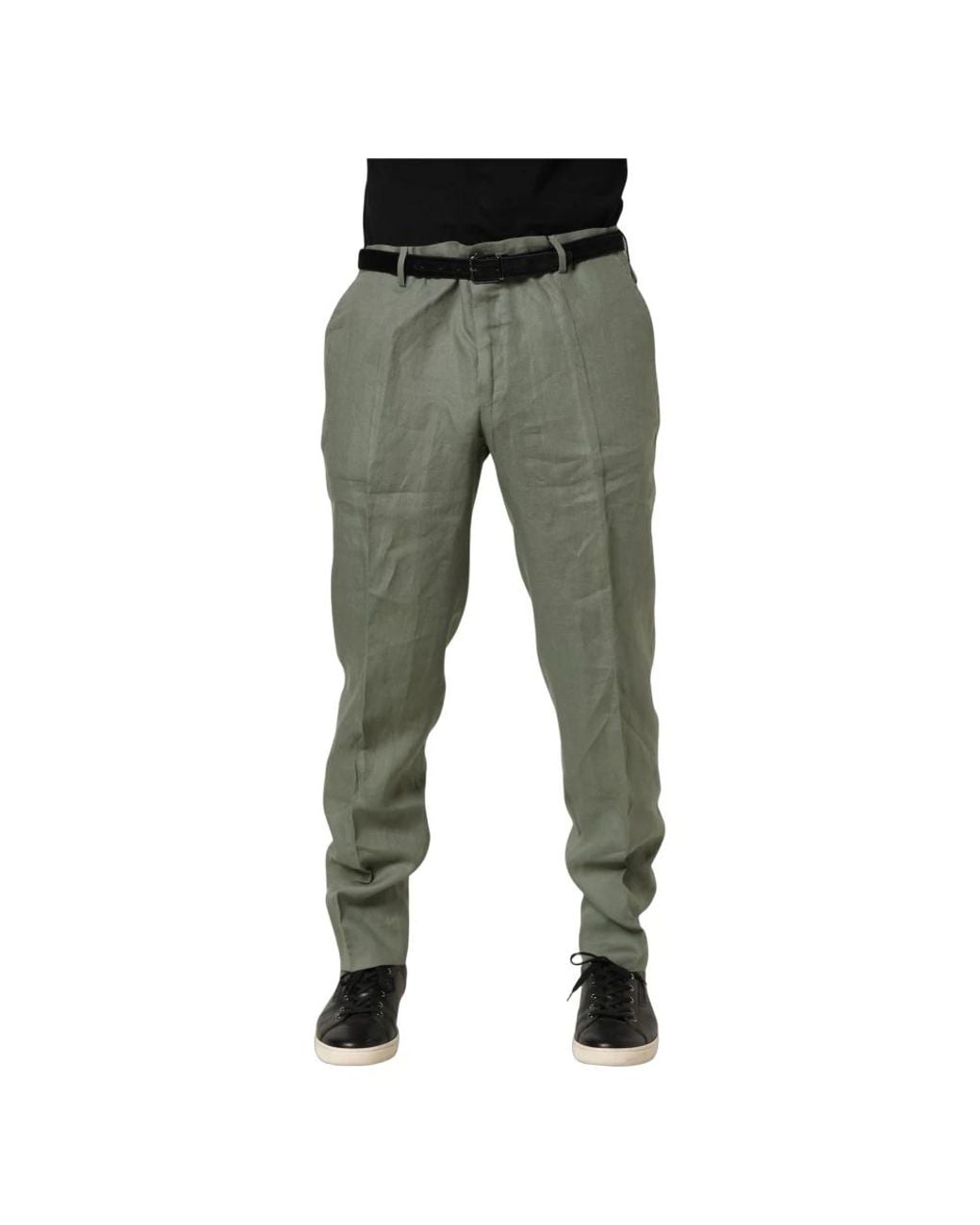 Dolce & Gabbana Green Suit Trousers for men