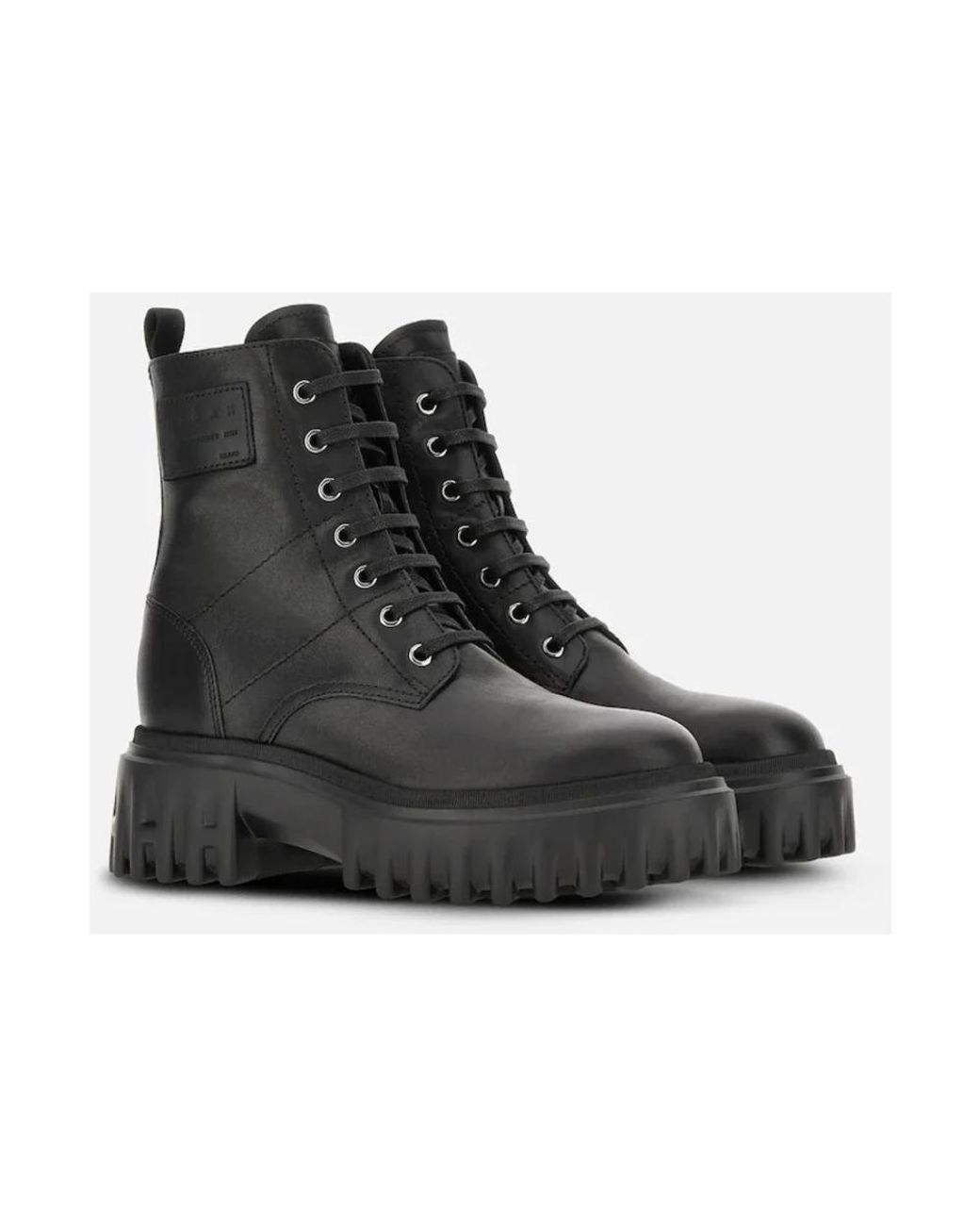 Hogan Black Lace-Up Boots