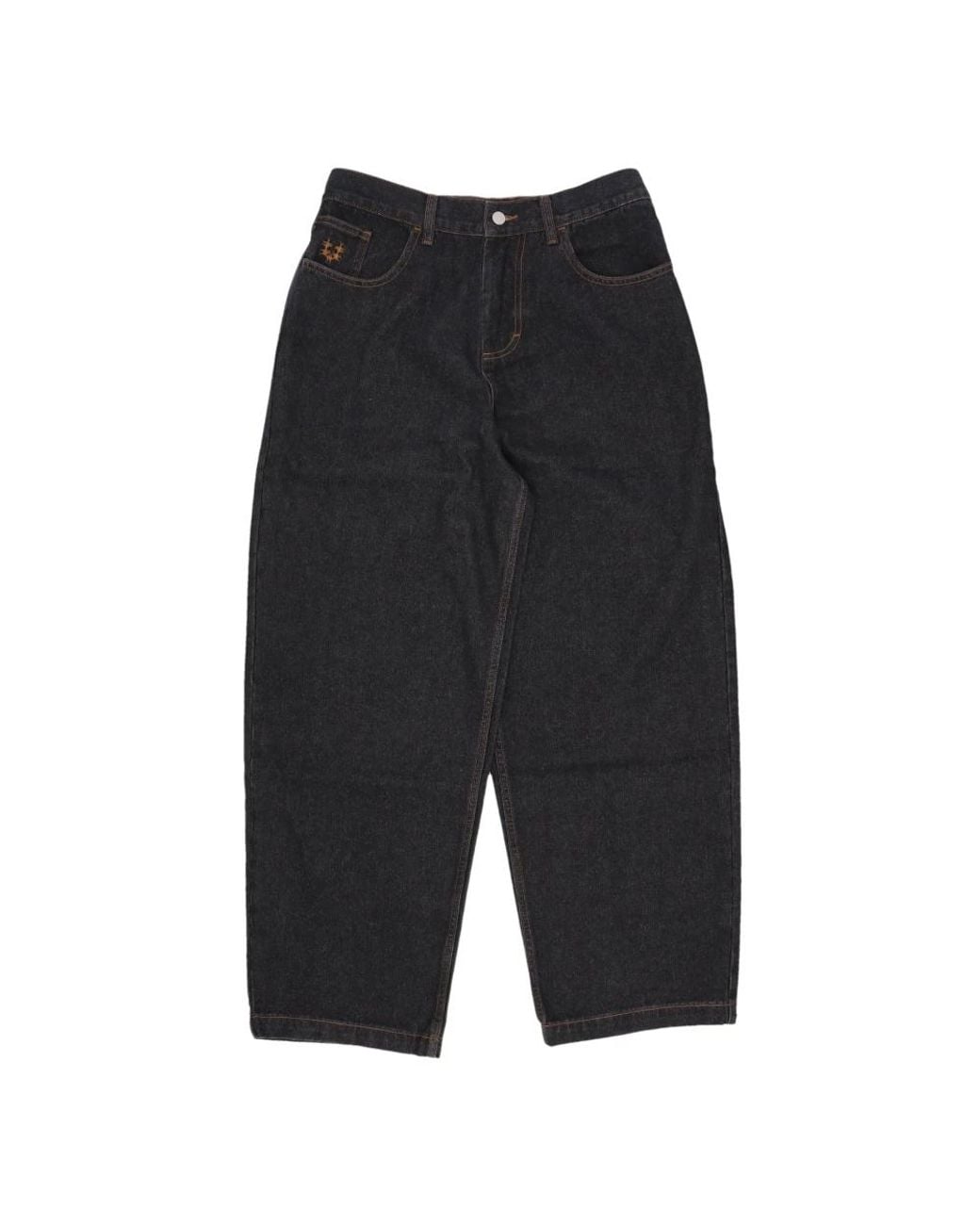 USUAL Black Loose Fit Jeans for men