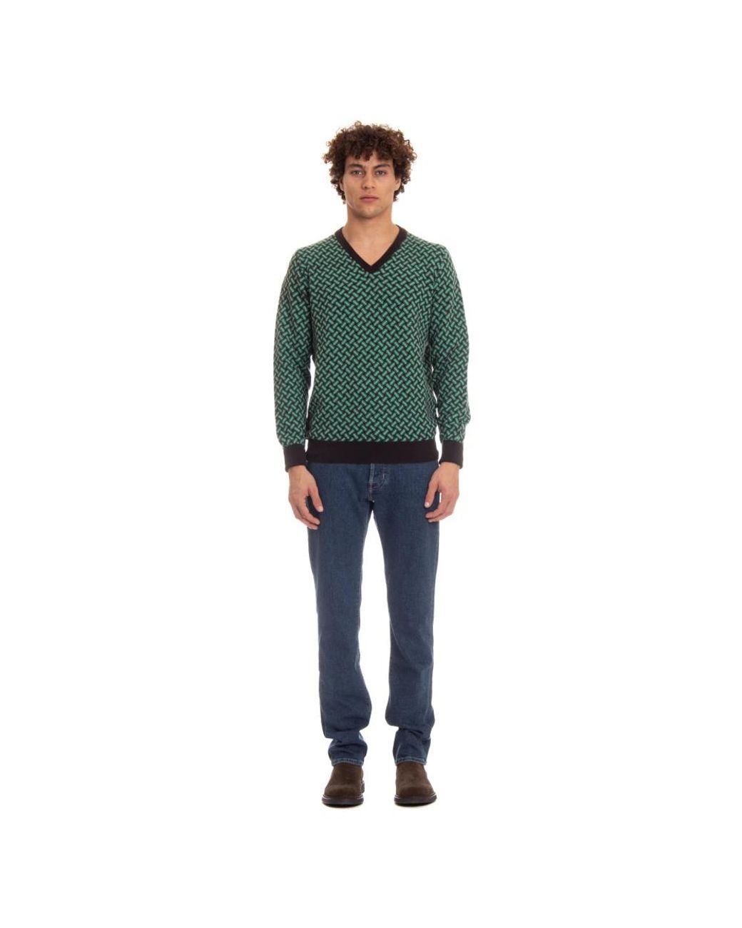 Drumohr Green Cashmere Knitwear for men