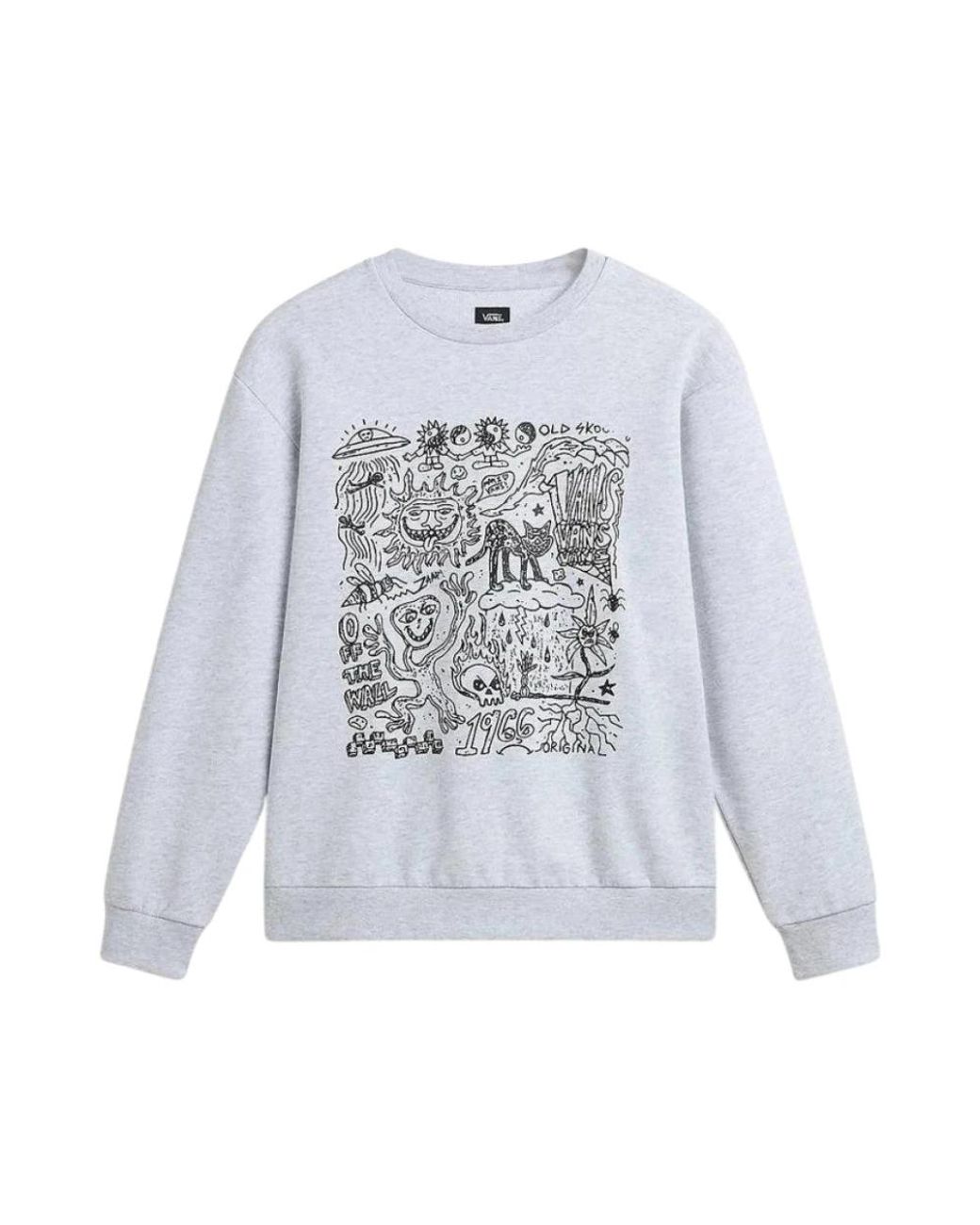 Vans Hoodies & Sweatvesten ,Grijs ,Doodle Crew Neck Sweatshirt in het White voor heren